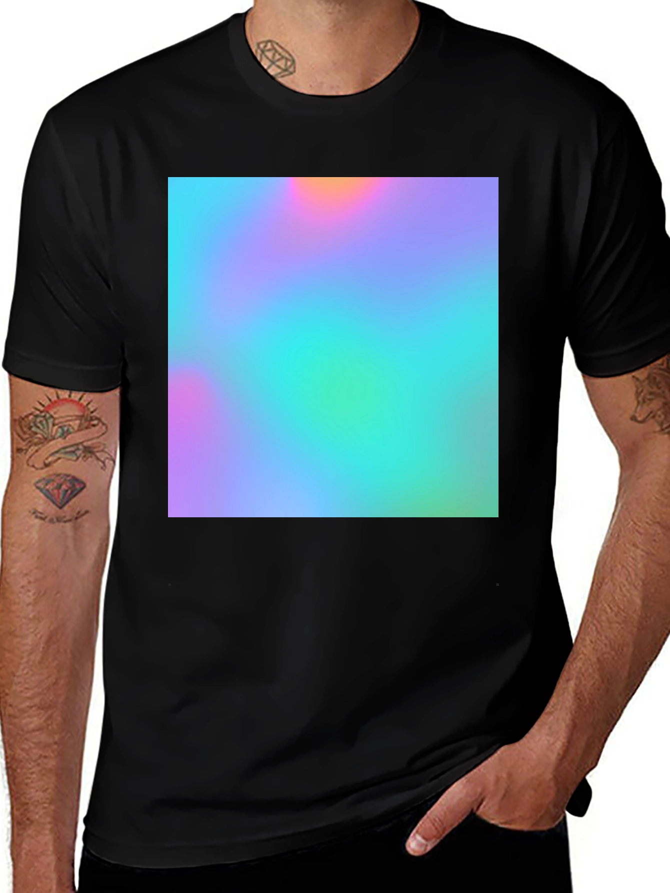 Variant 23 of Colorful Abstract Graphic Black T-Shirt