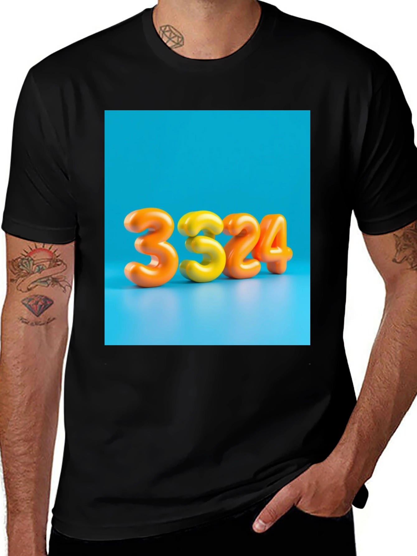 Variant 20 of 3324 Graphic Tee - Bold Number Design