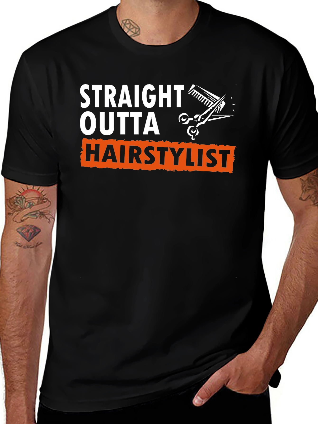 Straight Outta Hairstylist Graphic Tee - Black
