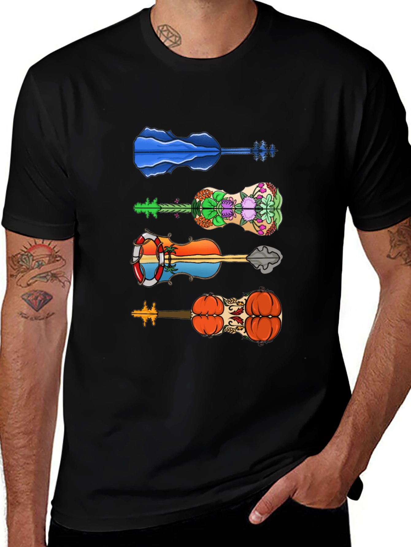 Variant 30 of Funky Guitar Tee - Unique Design T-Shirt