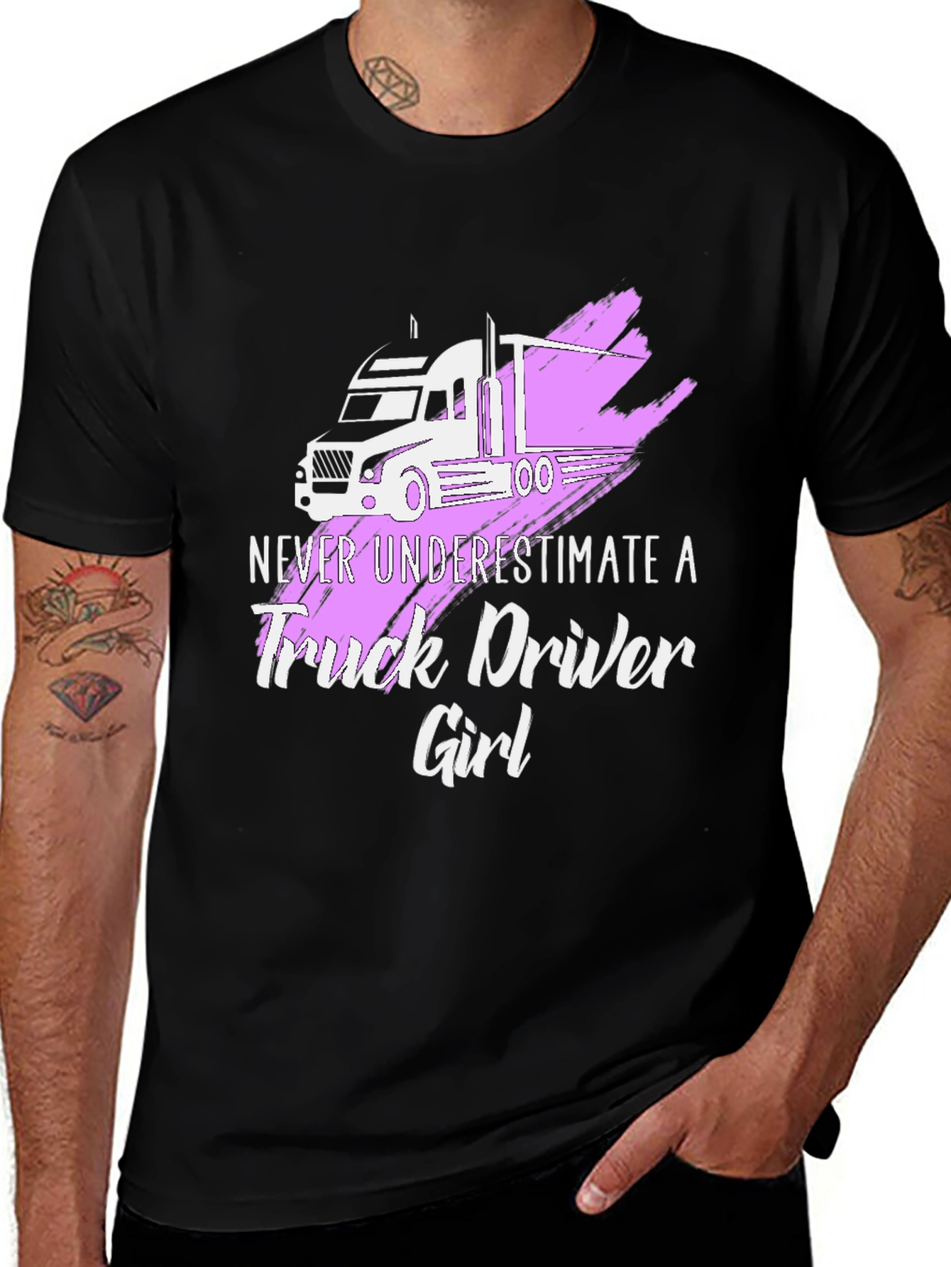Variant 23 of Truck Driver Girl T-Shirt - Never Underestimate