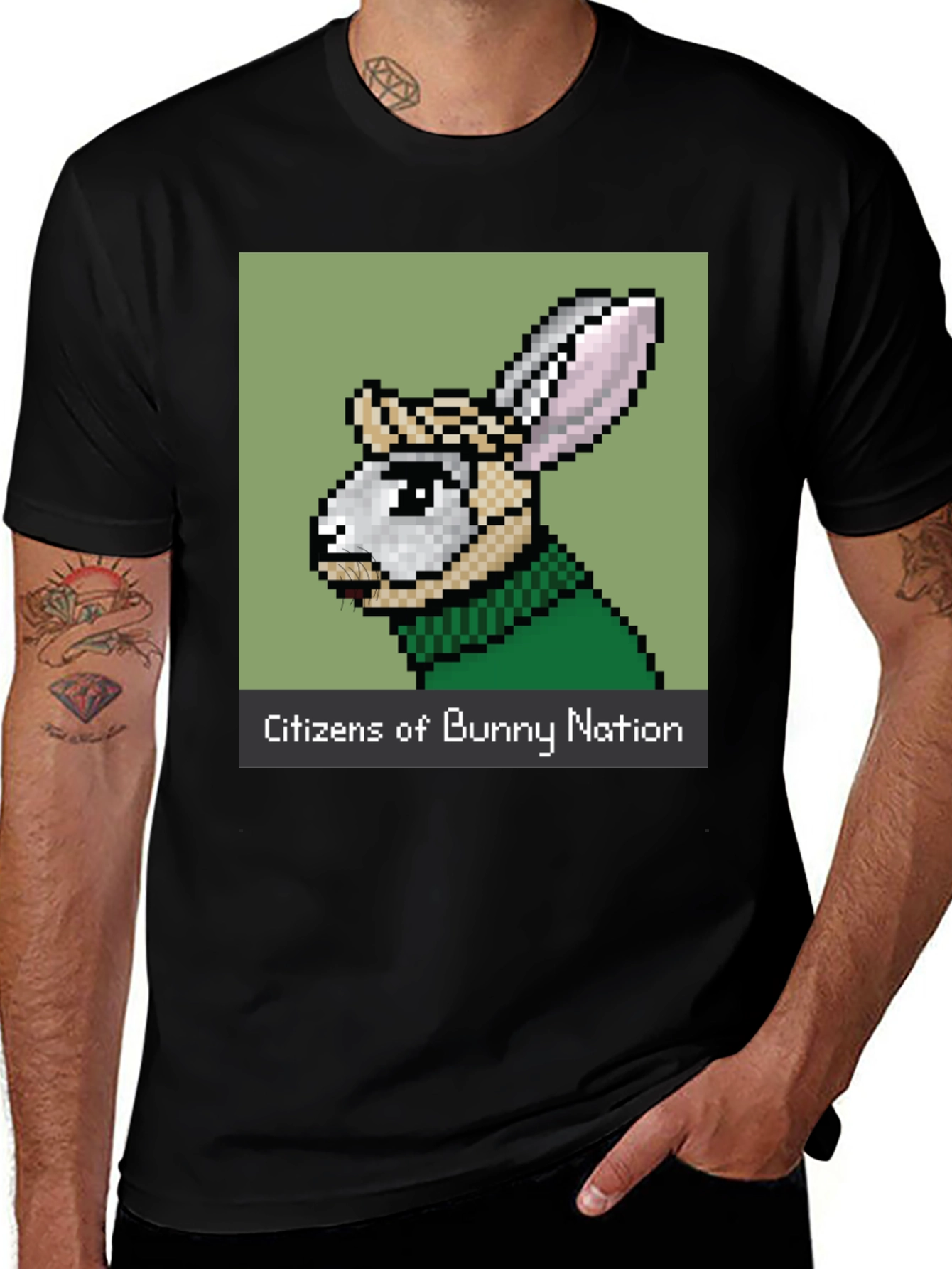 Variant 16 of Citizens of Bunny Nation Black T-Shirt