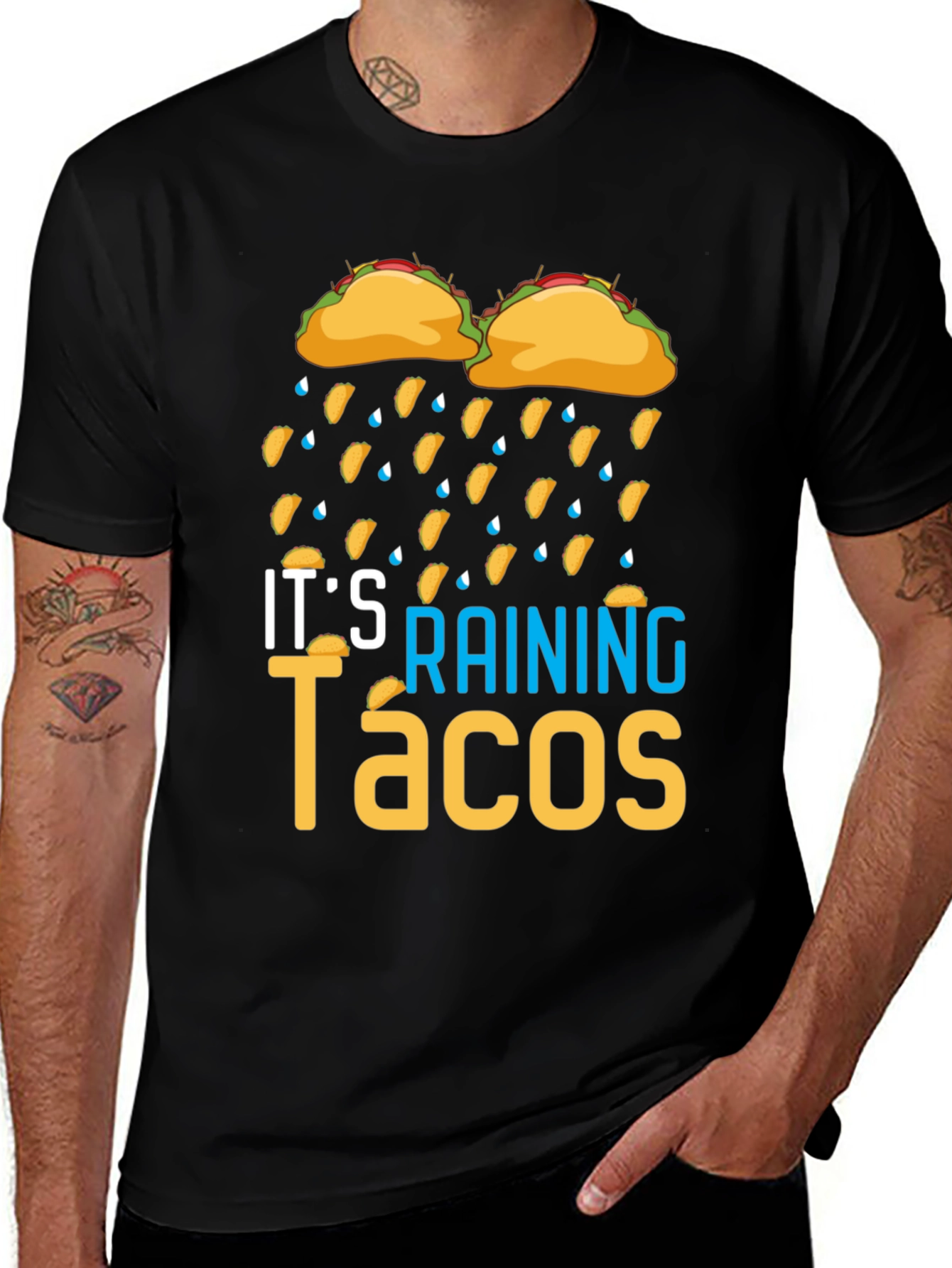 Variant 24 of It's Raining Tacos Funny Graphic T-Shirt