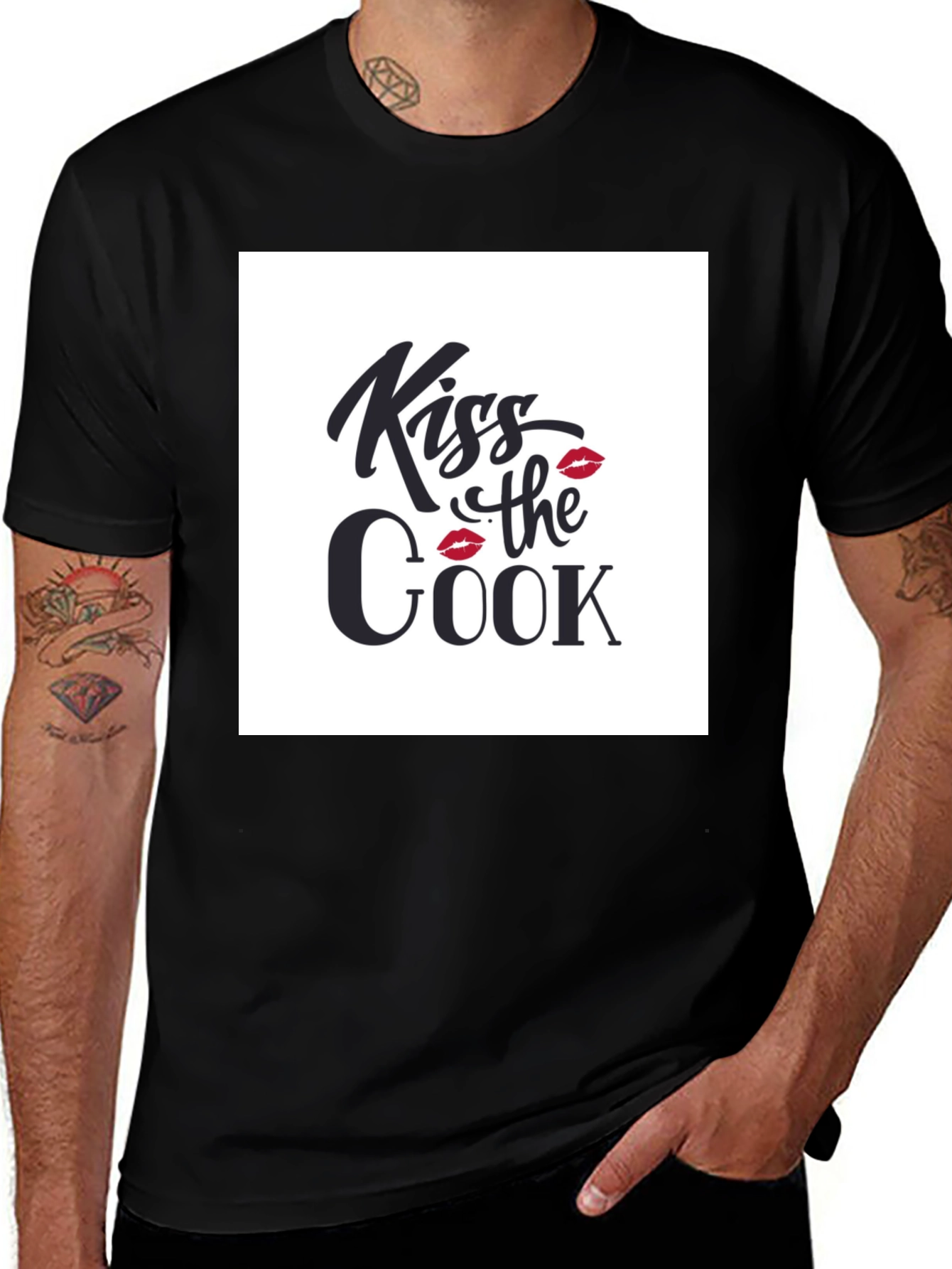 Kiss the Cook T-Shirt - Funny Kitchen Apparel