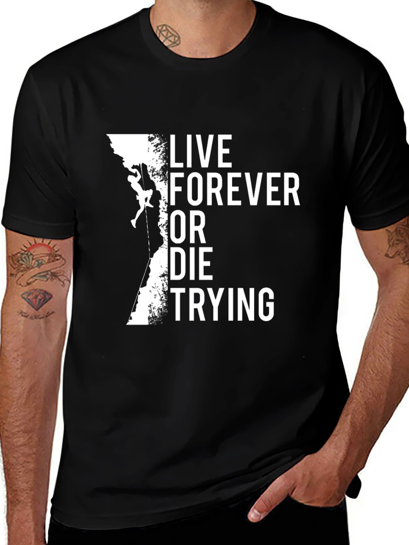 Variant 11 of Live Forever Climbing Black T-Shirt