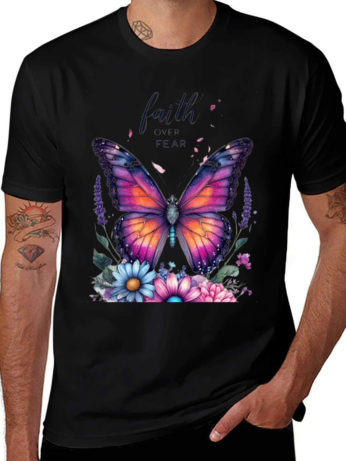 Faith Over Fear Butterfly Graphic T-Shirt