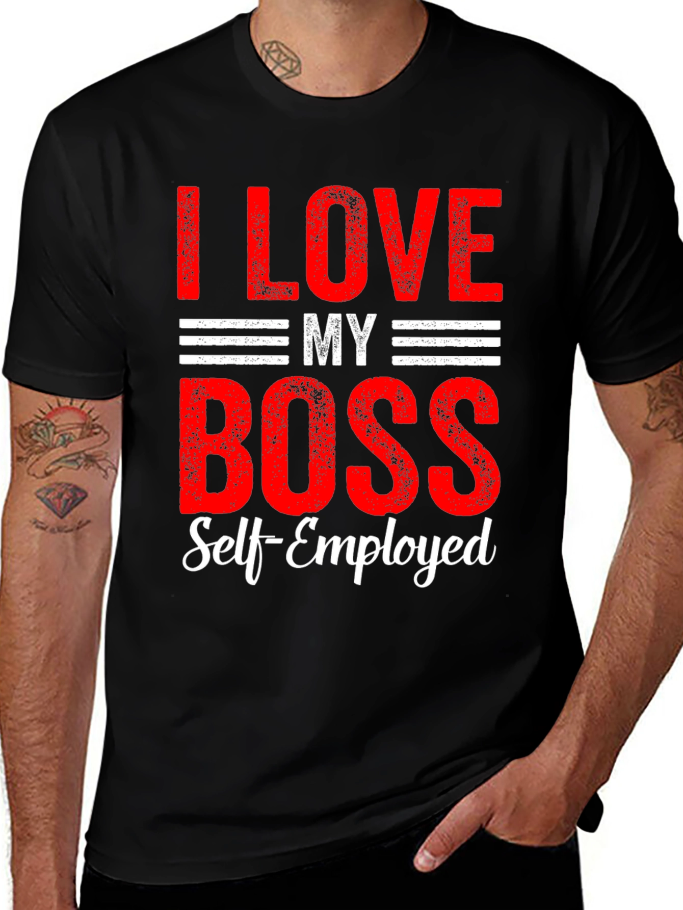 Variant 9 of I Love My Boss Self-Employed T-Shirt