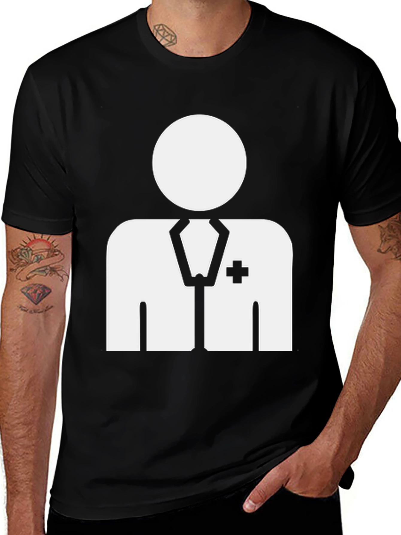 Variant 28 of Doctor Graphic T-Shirt - Black Casual Tee