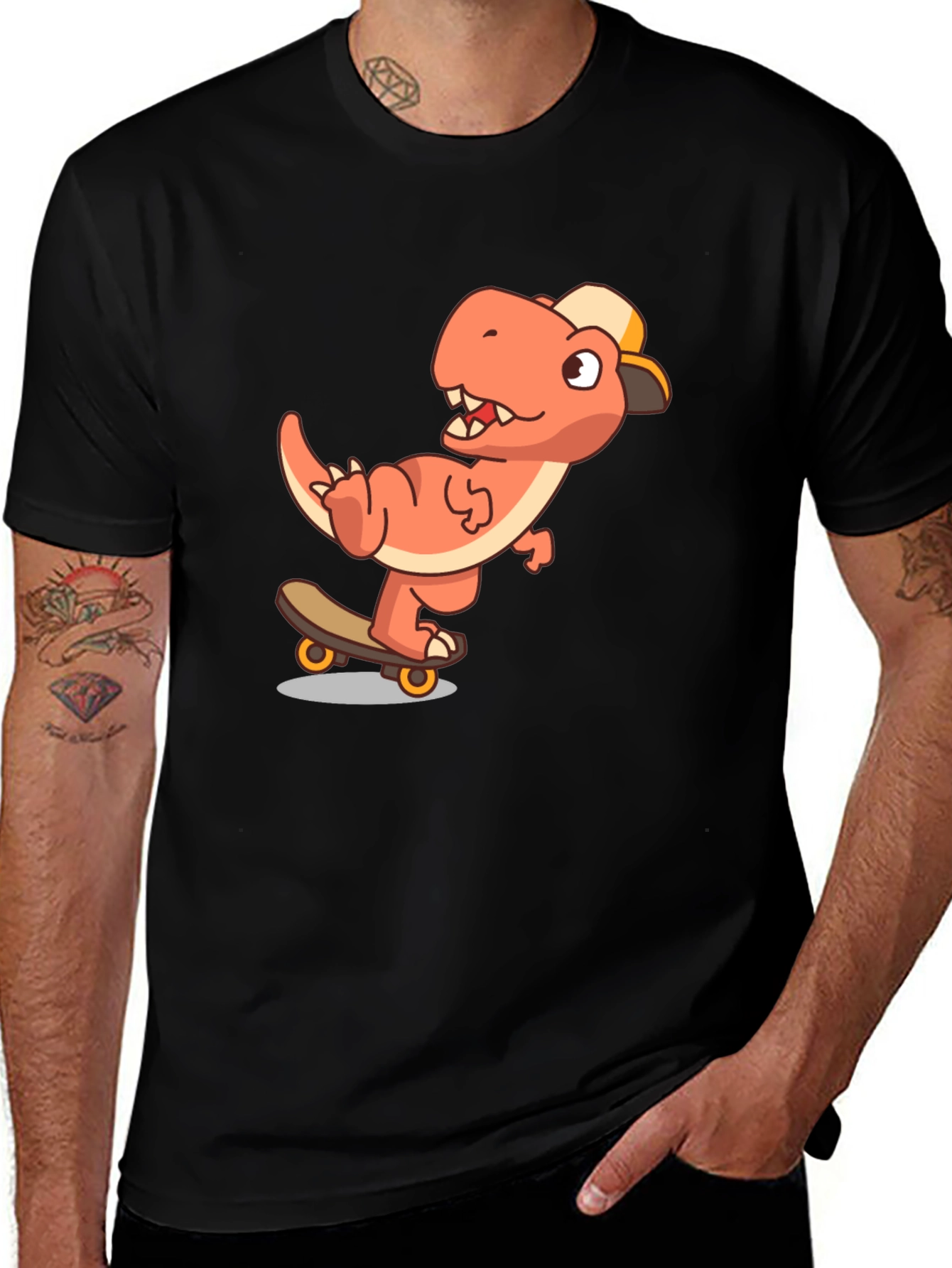 Variant 6 of Dino Skater Black Tee