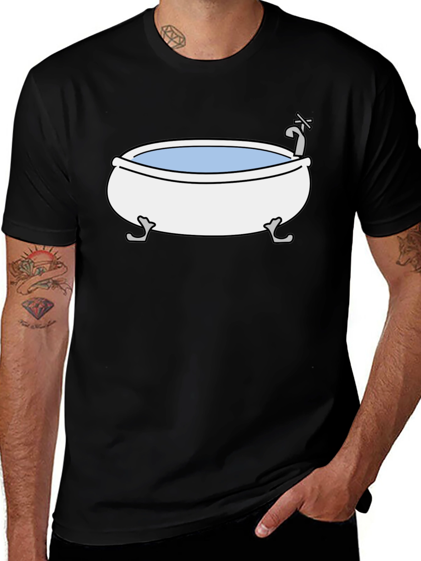 Variant 8 of Funny Bathtub Graphic T-Shirt