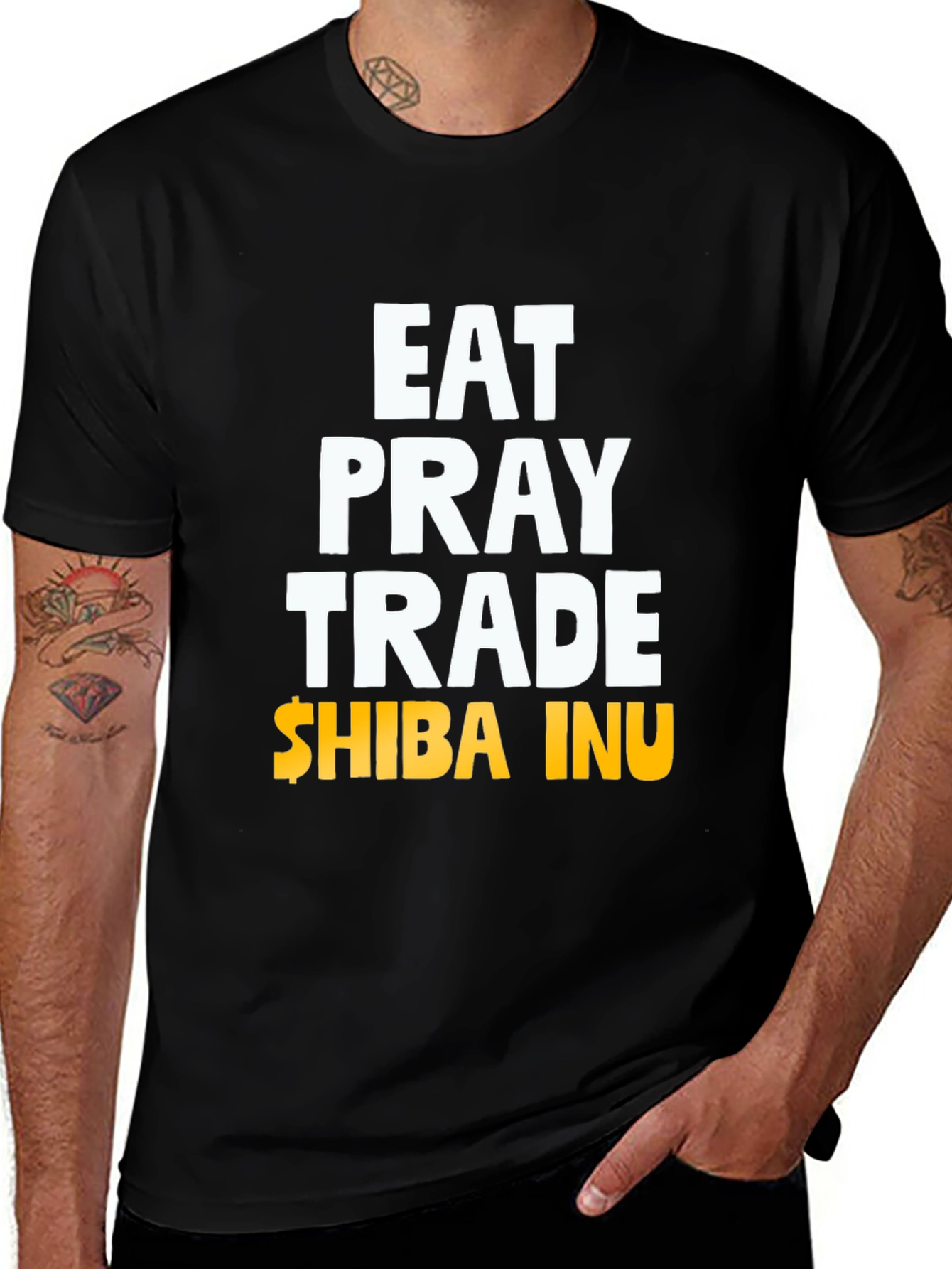 Variant 10 of Eat Pray Trade Shiba Inu T-Shirt