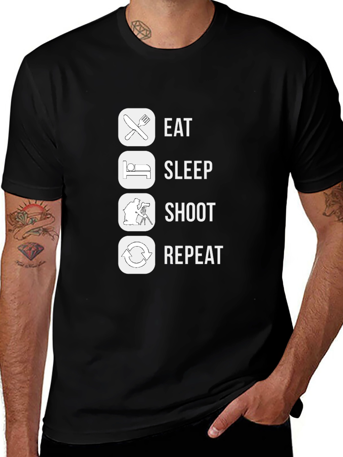 Variant 27 of Eat Sleep Shoot Repeat Graphic T-Shirt