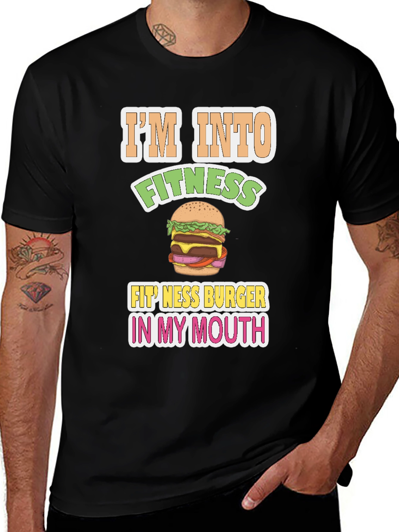 Variant 19 of Funny Fitness Burger Graphic T-Shirt