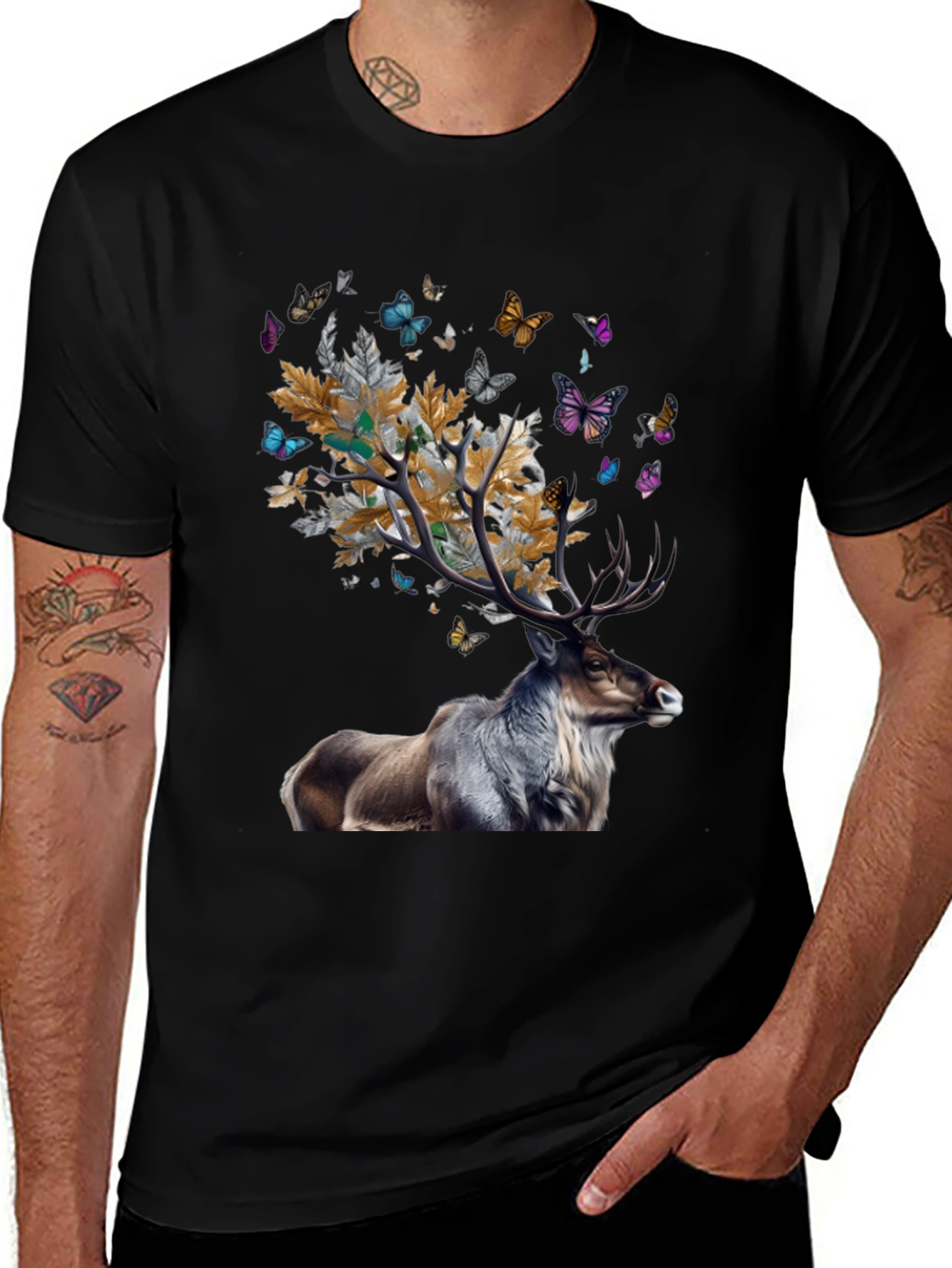 Variant 20 of Deer & Butterfly Graphic T-Shirt