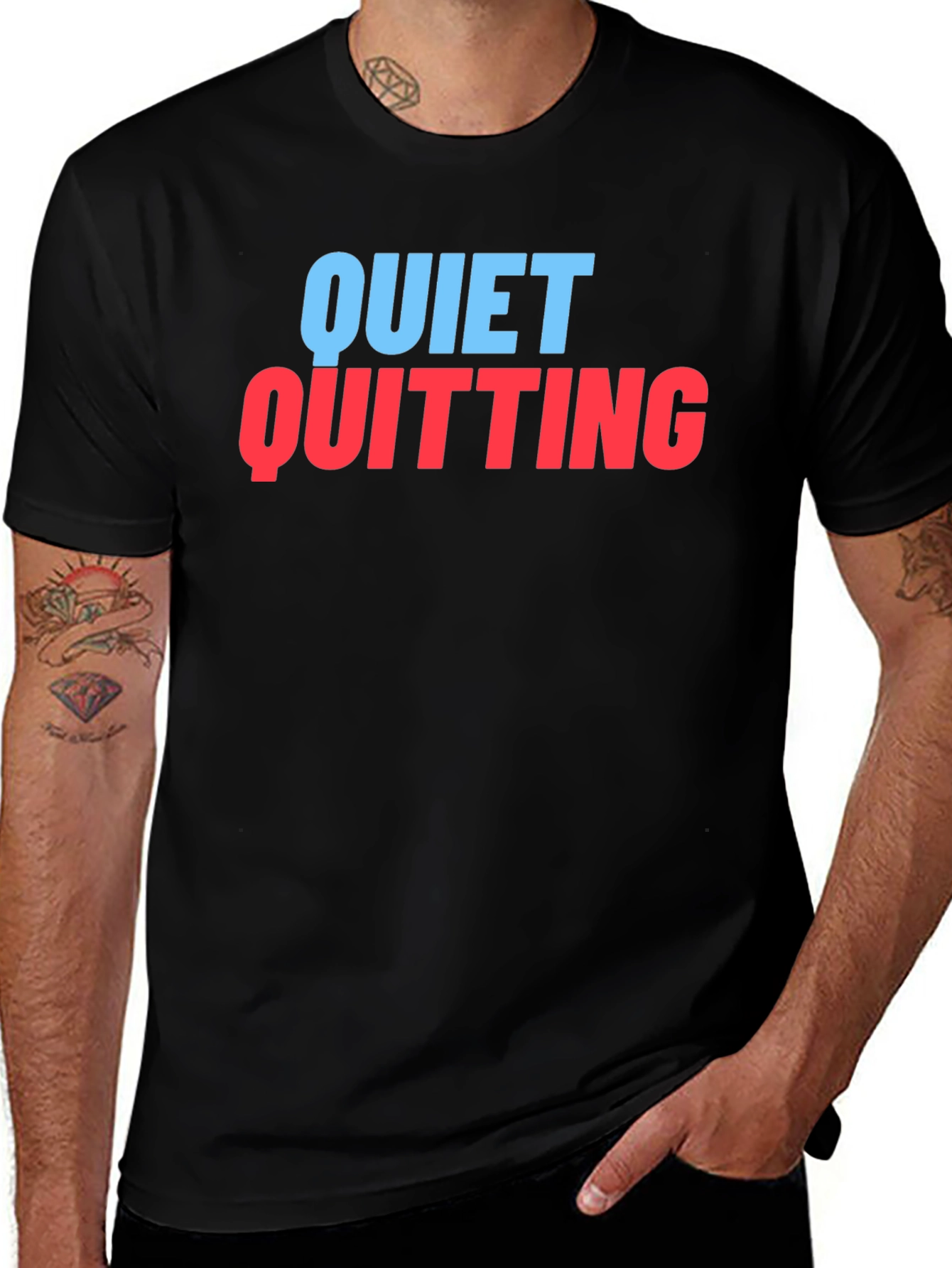 Variant 18 of Quiet Quitting T-Shirt - Black Short Sleeve Tee