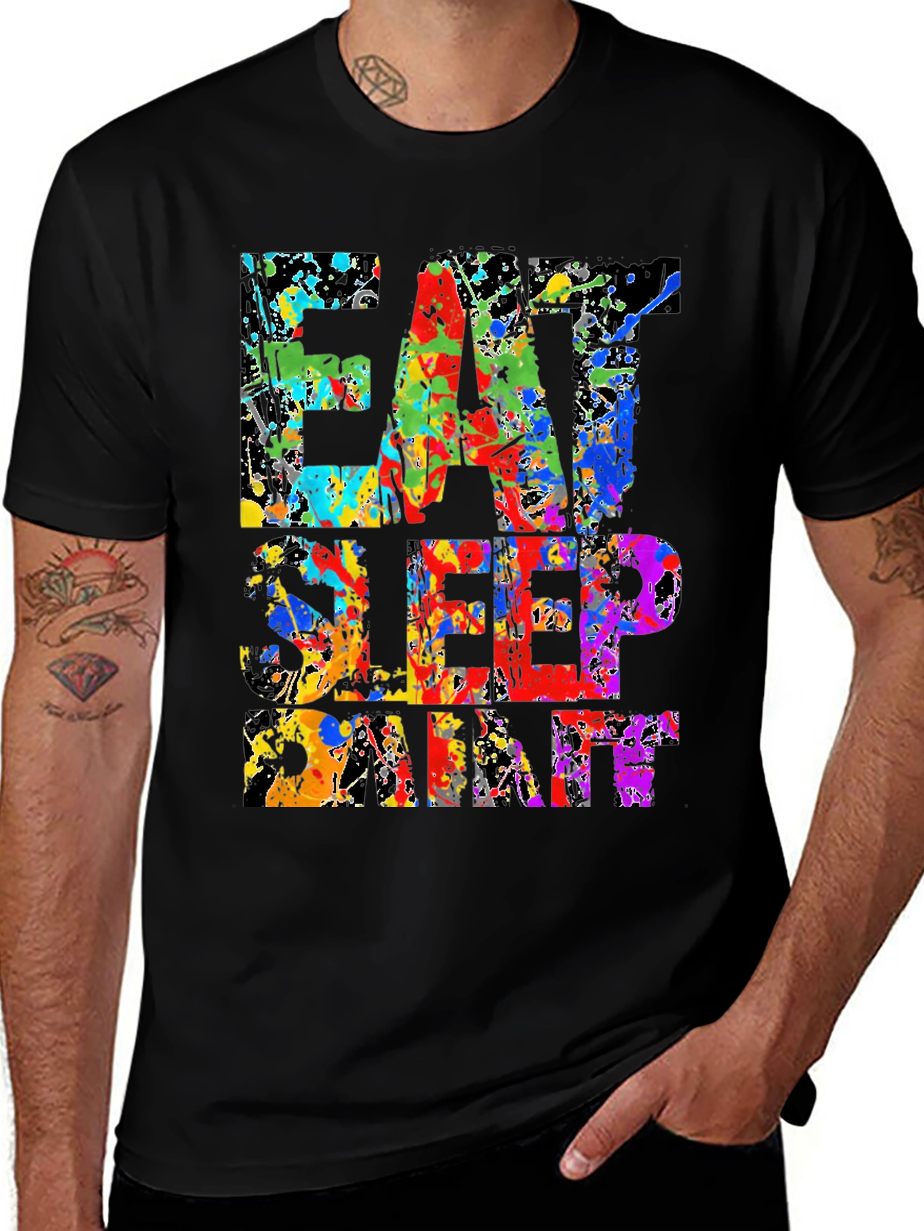 Variant 4 of Eat Sleep Paint Splatter T-Shirt