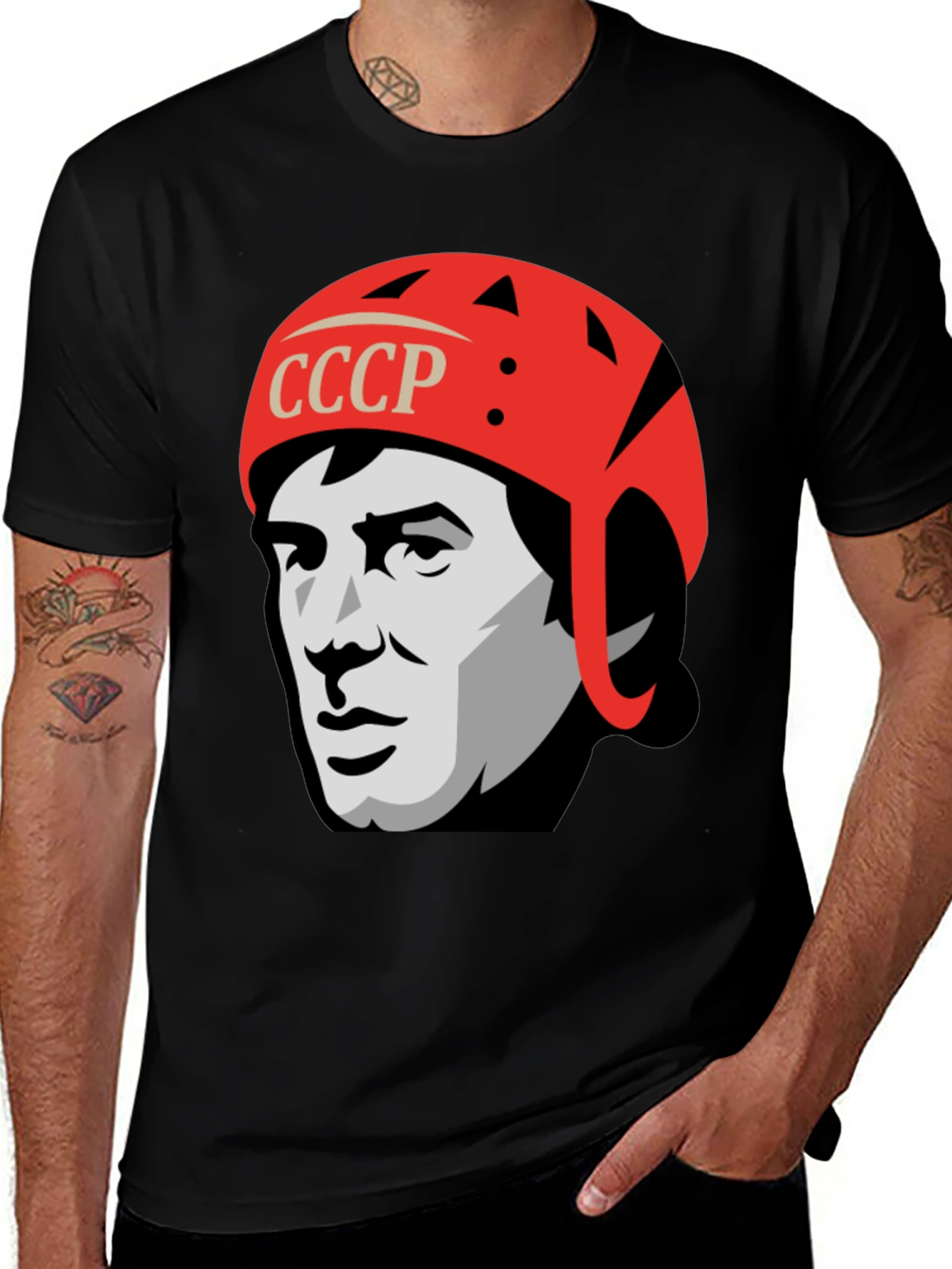 Variant 12 of CCCP Hockey Player Graphic T-Shirt