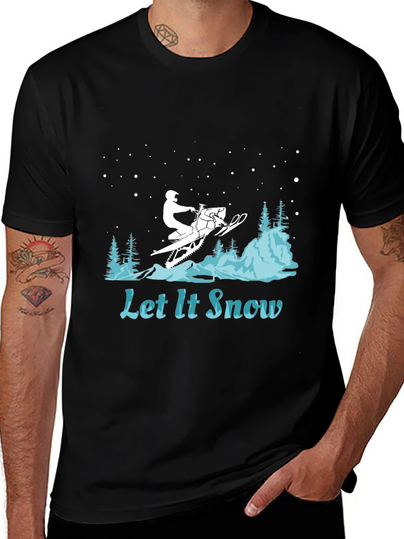 Variant 18 of Let It Snow Snowmobile Graphic Tee