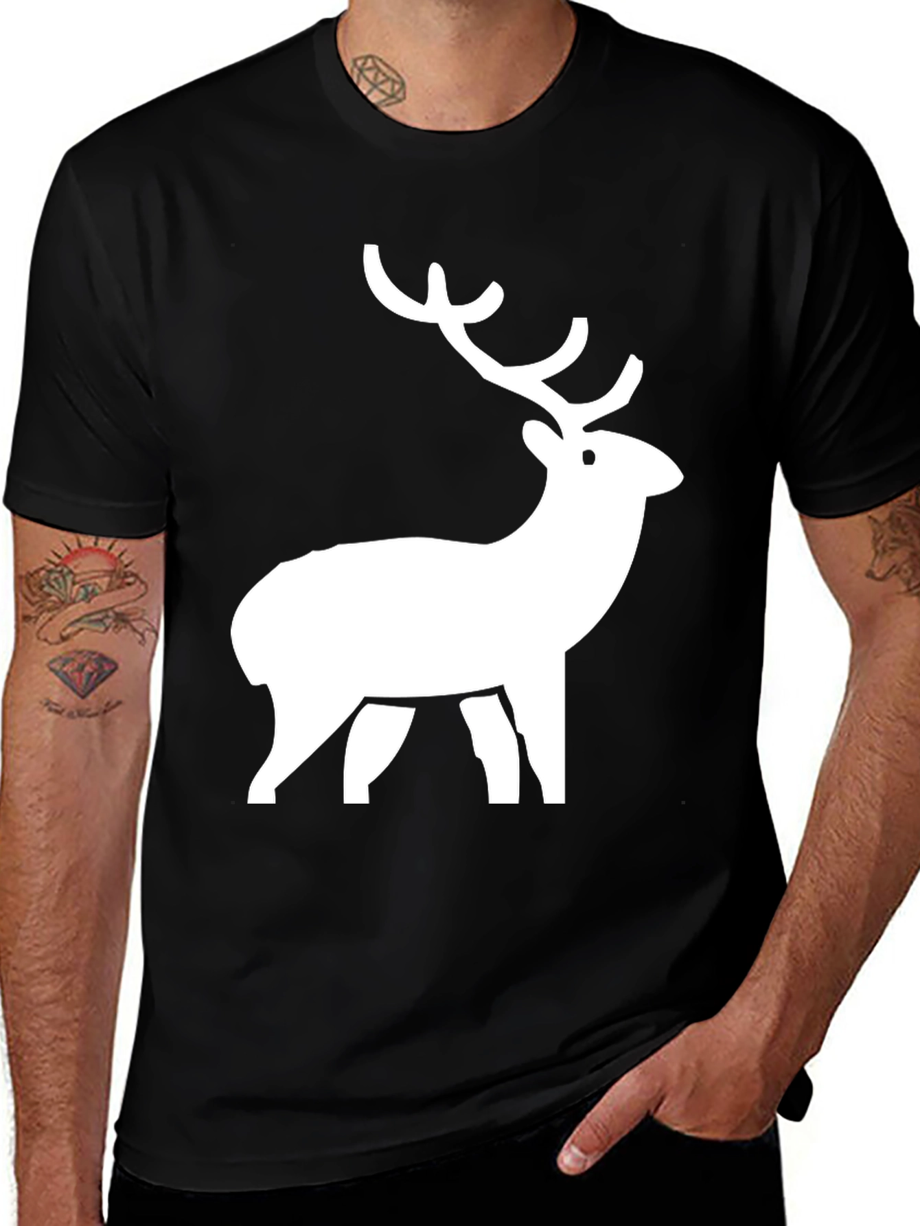 Variant 28 of Stylish Deer Graphic Tee - Casual Comfort