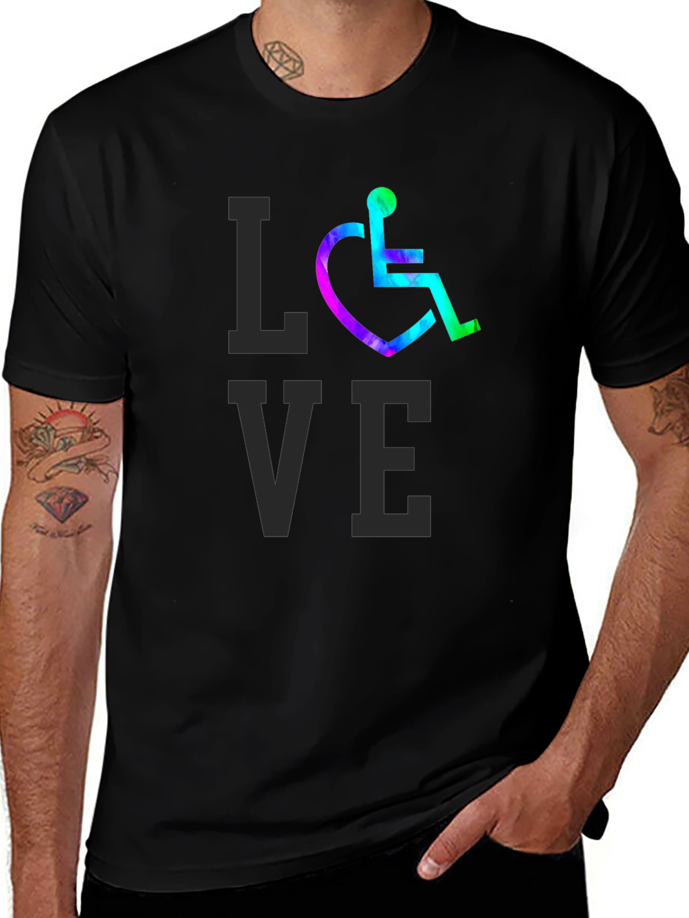 Variant 19 of Love Disability Pride T-Shirt - Inclusive Heart Design