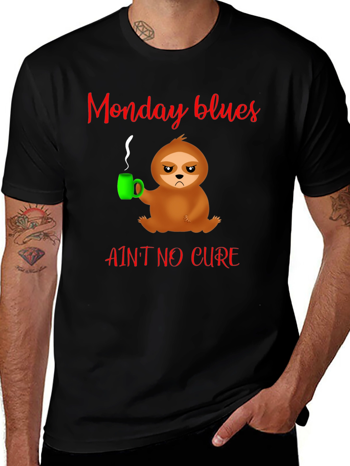 Variant 23 of Monday Blues Sloth T-Shirt