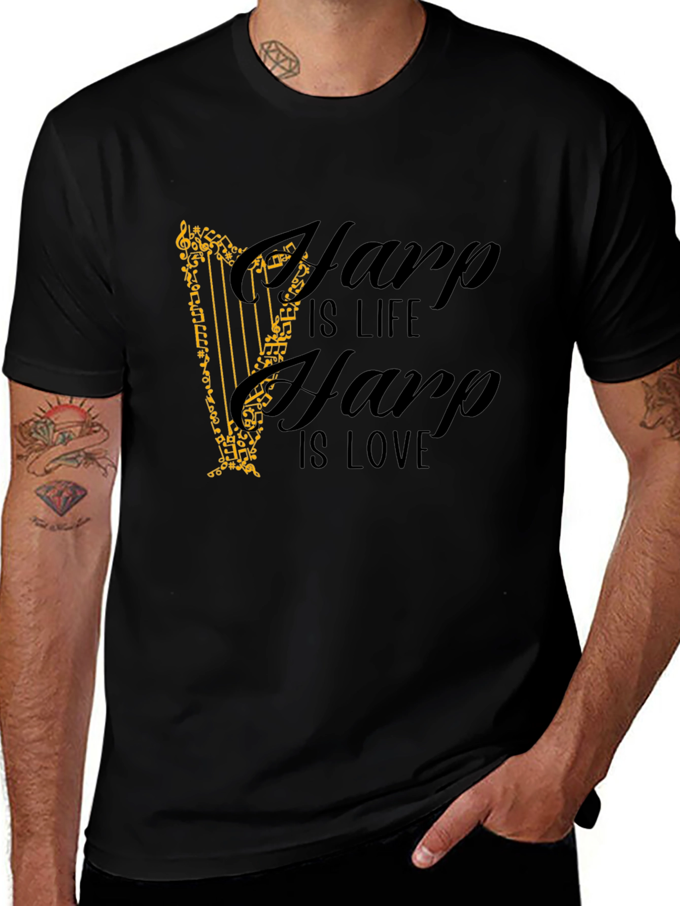 Variant 17 of Harp is Life Harp is Love Tee