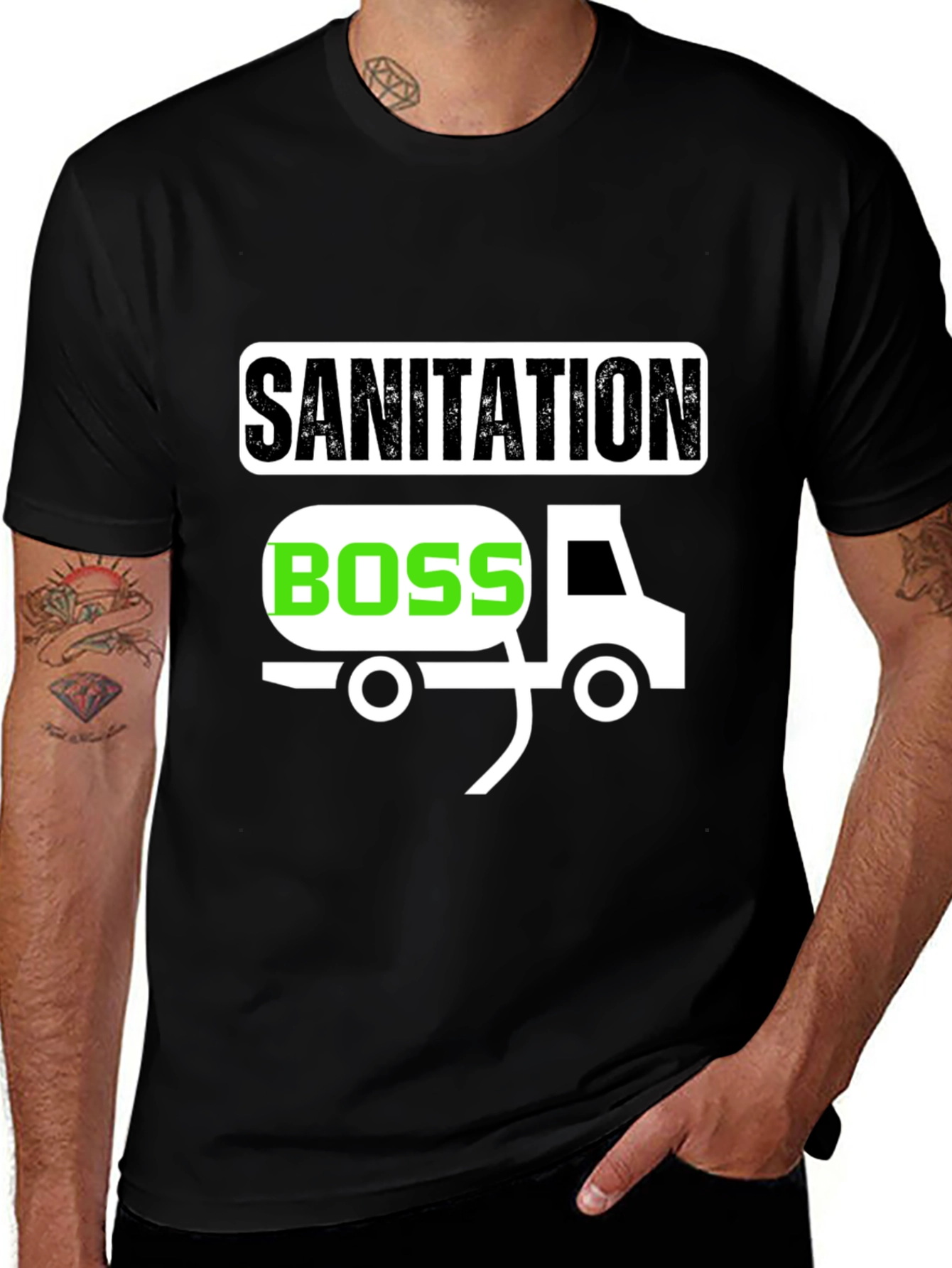 Sanitation Boss Graphic T-Shirt - Black
