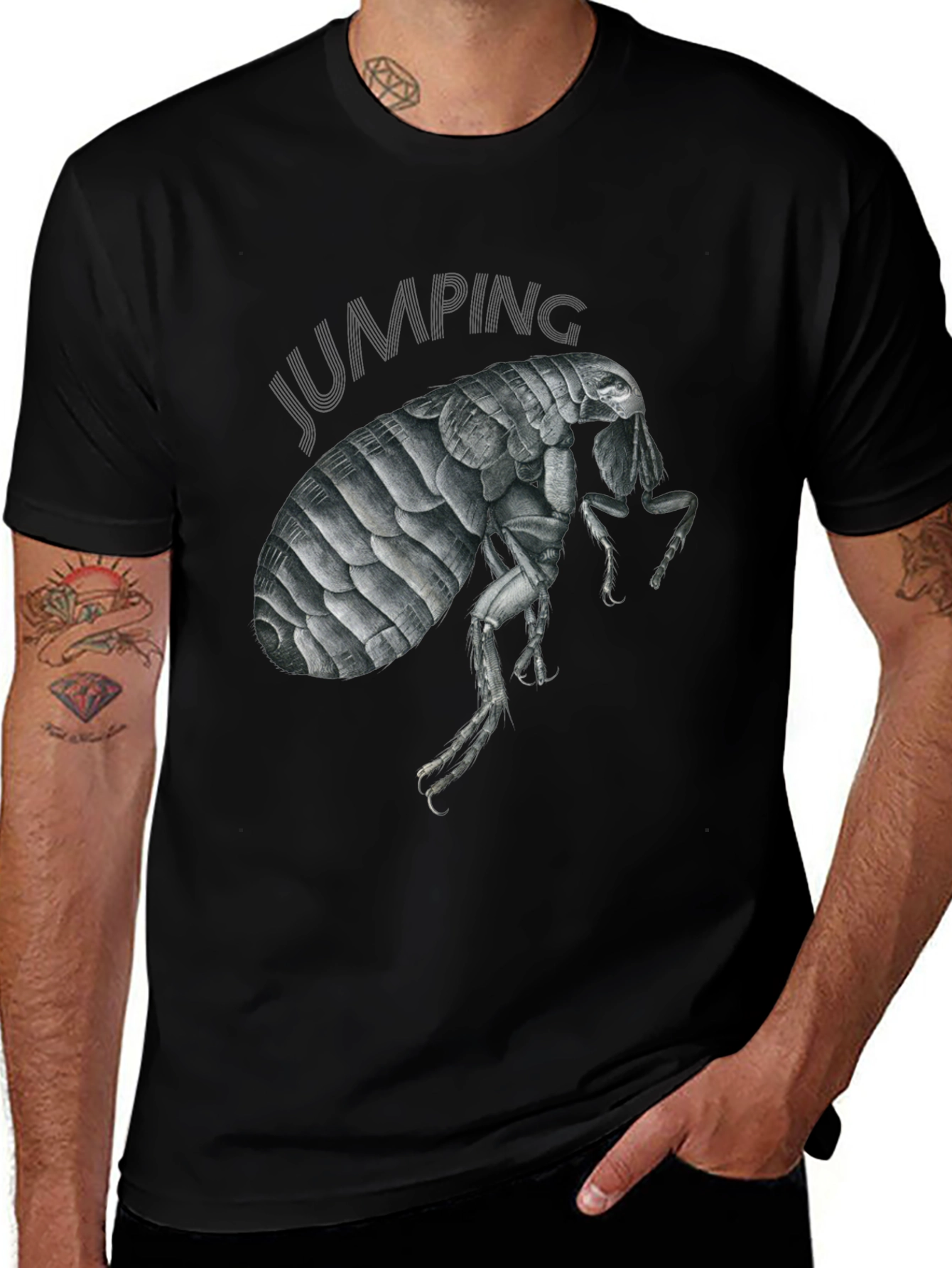 Variant 12 of Jumping Flea Graphic Print T-Shirt - Unique Design