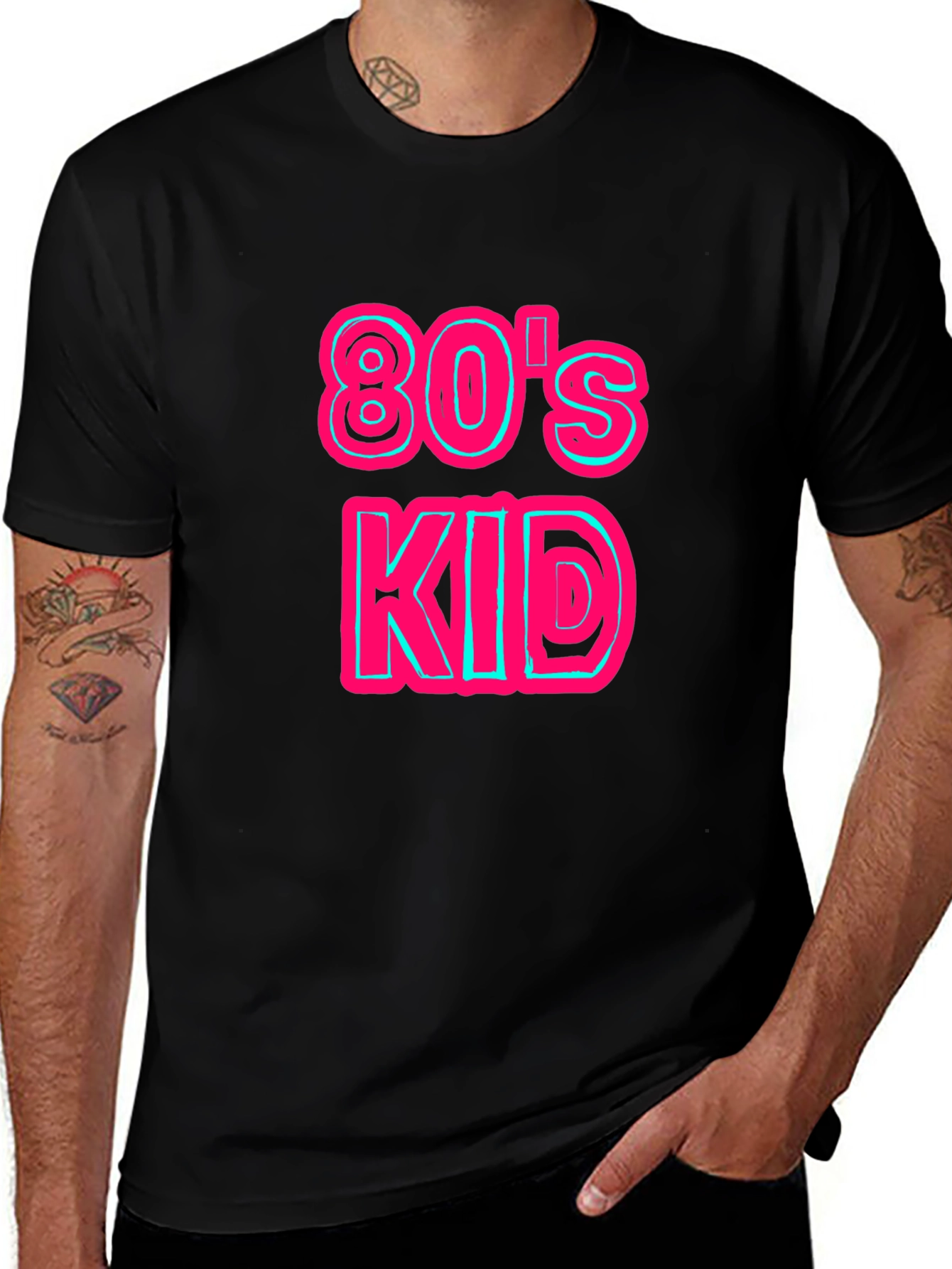 Variant 9 of Retro 80's Kid Graphic Tee - Black