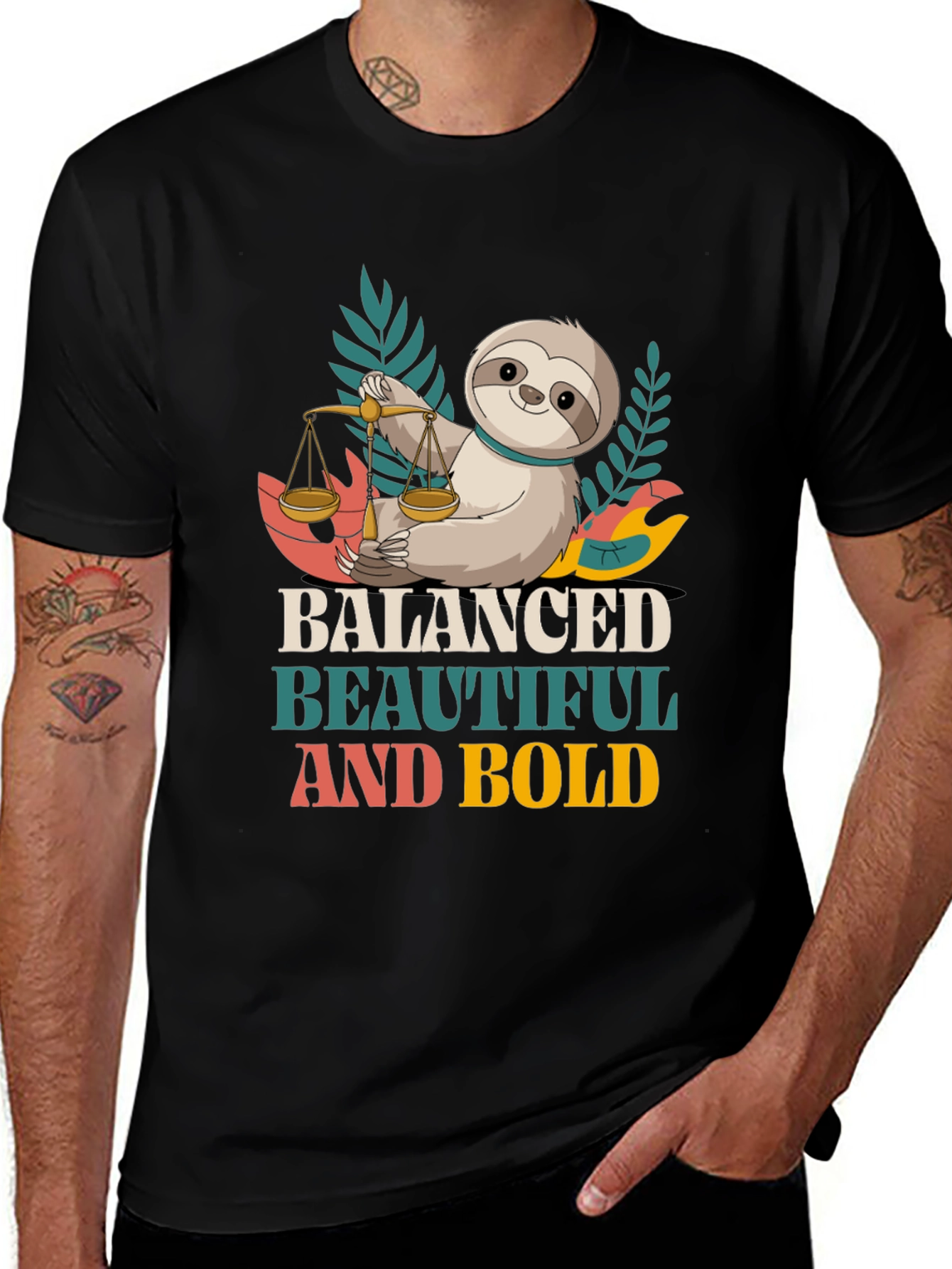 Variant 30 of Balanced Sloth Libra T-Shirt