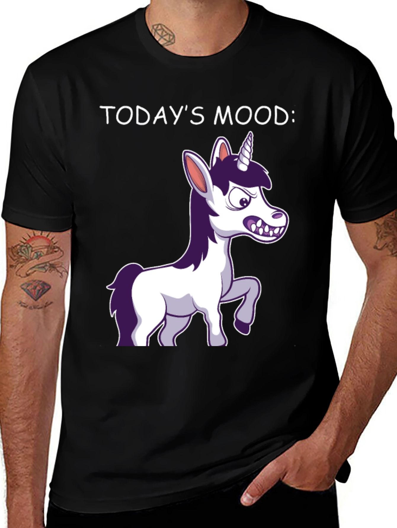 Variant 20 of Today's Mood: Grumpy Unicorn T-Shirt