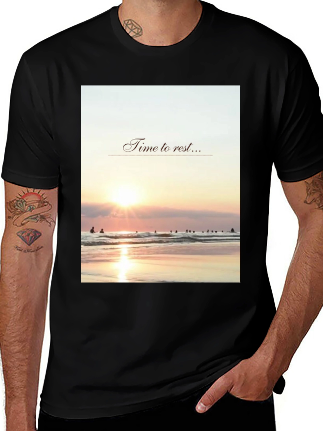 Variant 16 of Relax Time T-Shirt - Beach Sunset Design