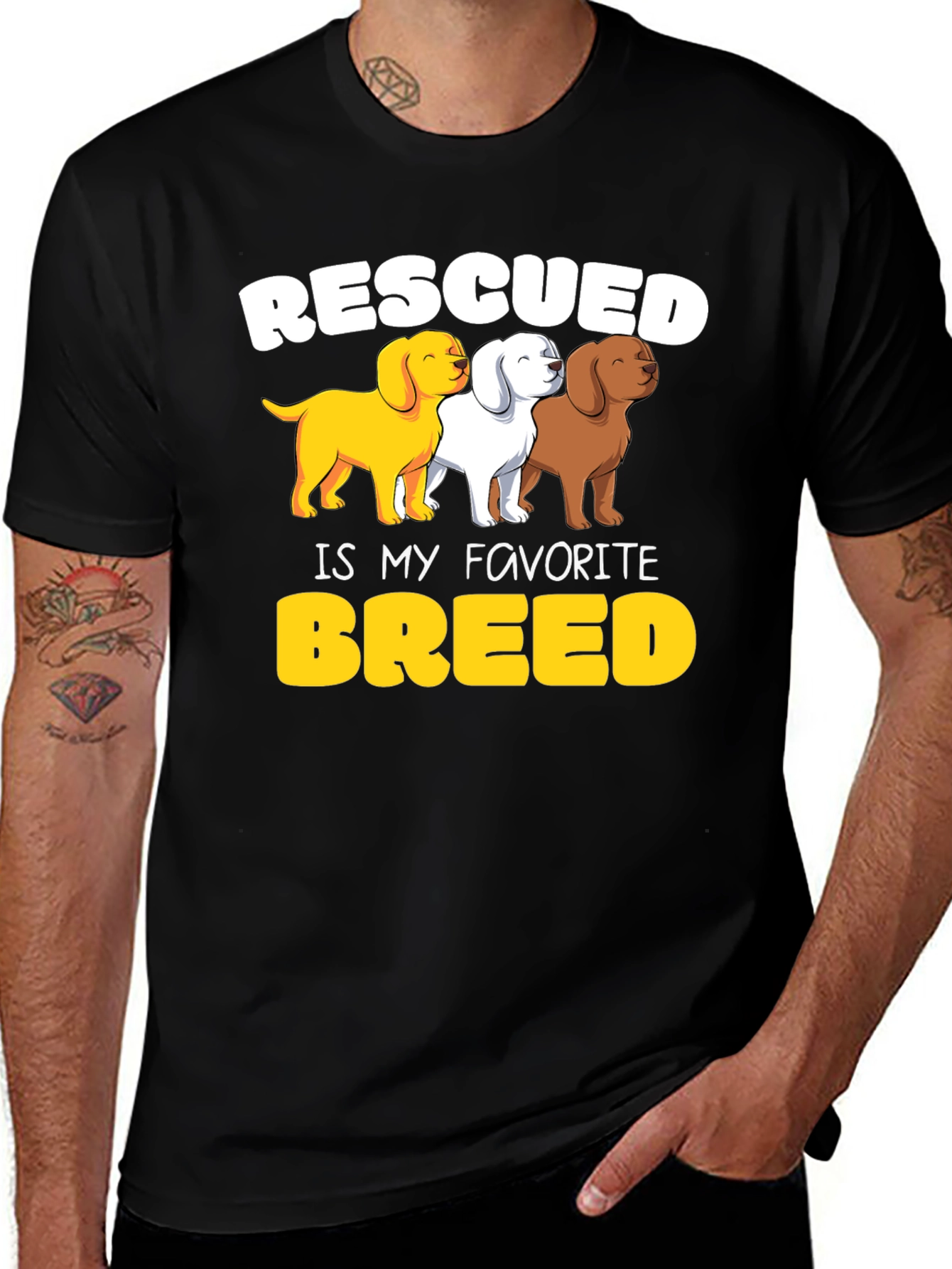 Variant 25 of Rescued is My Favorite Breed Dog Lover T-Shirt