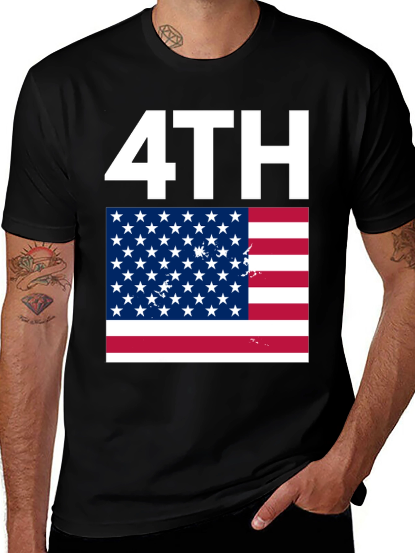 Patriotic 4th of July T-Shirt - American Flag Design