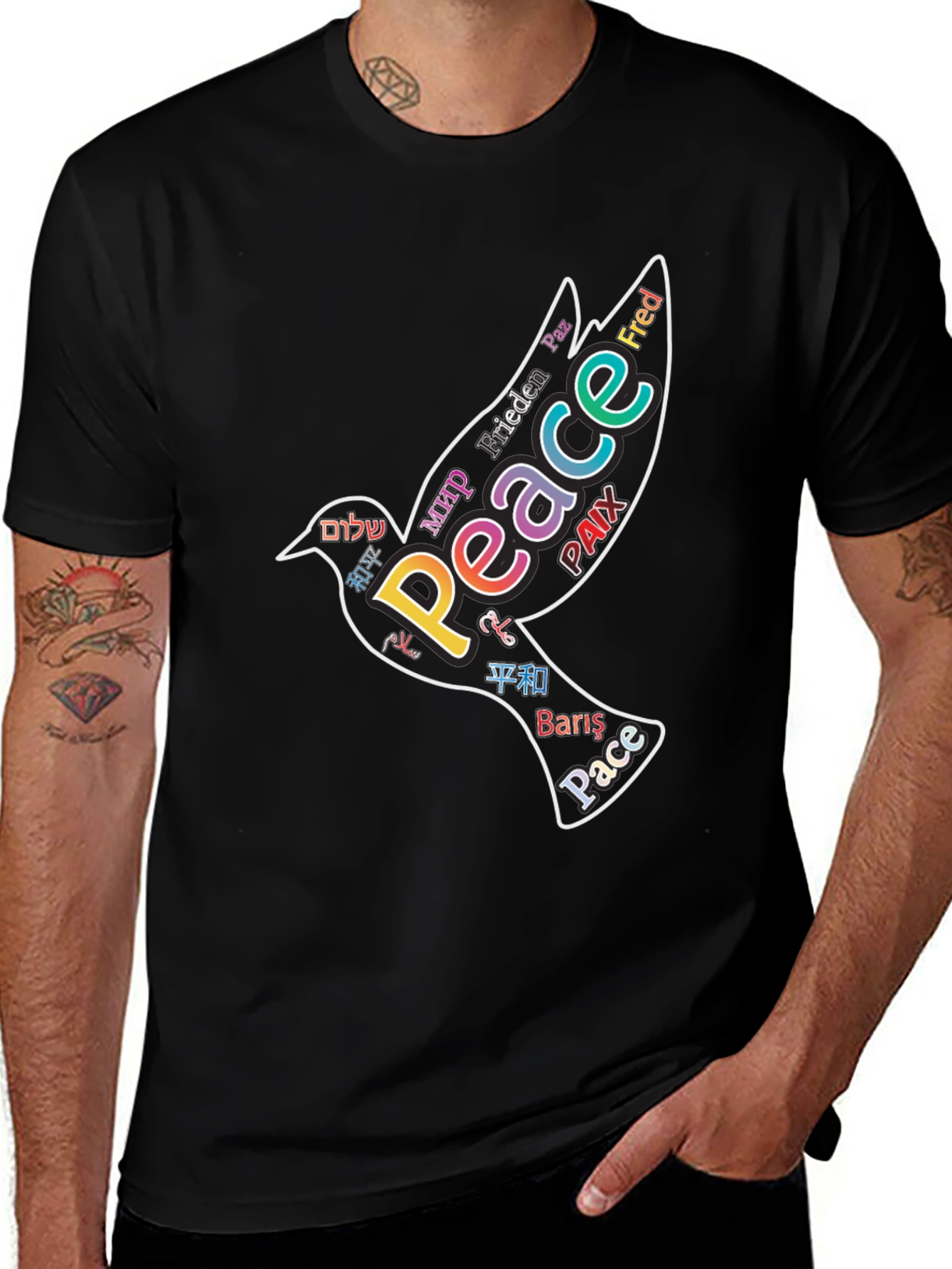 Variant 2 of Peace Dove Graphic T-Shirt - World Peace Design