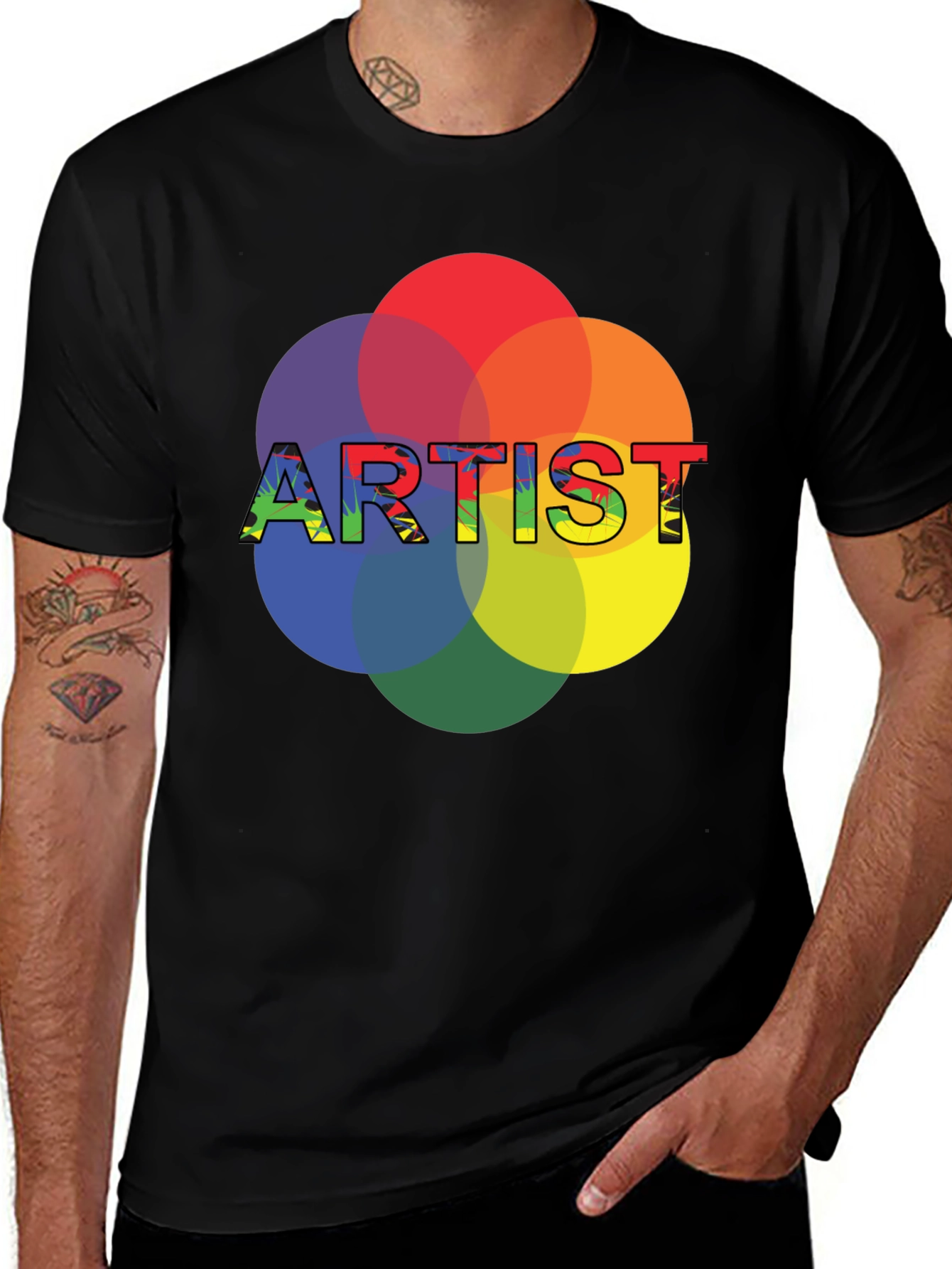 Variant 19 of Artist Color Wheel Graphic Tee - Creative Expression T-Shirt