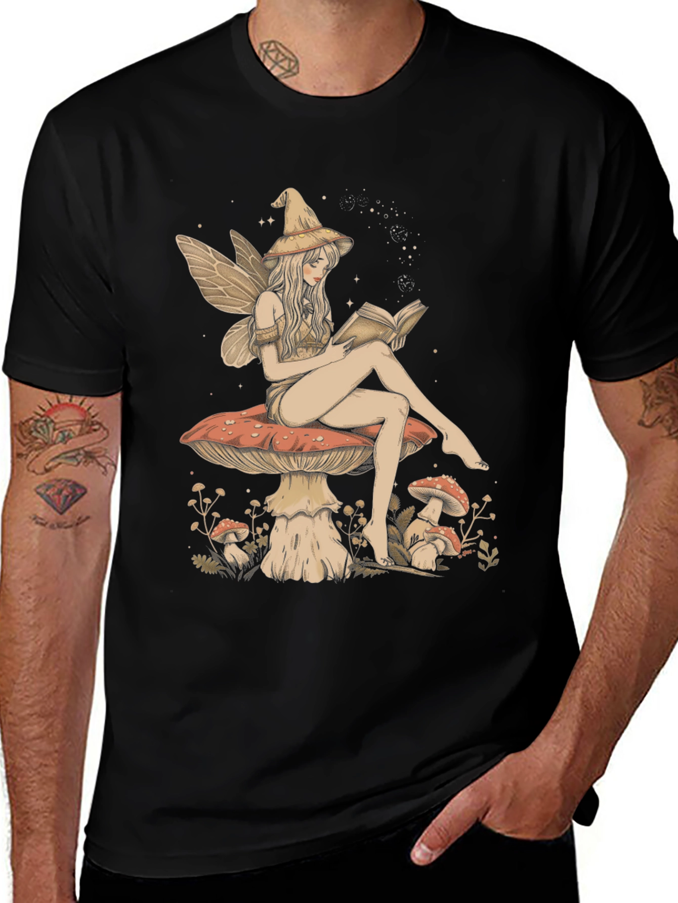 Variant 12 of Fantasy Fairy Reading Book Graphic Tee