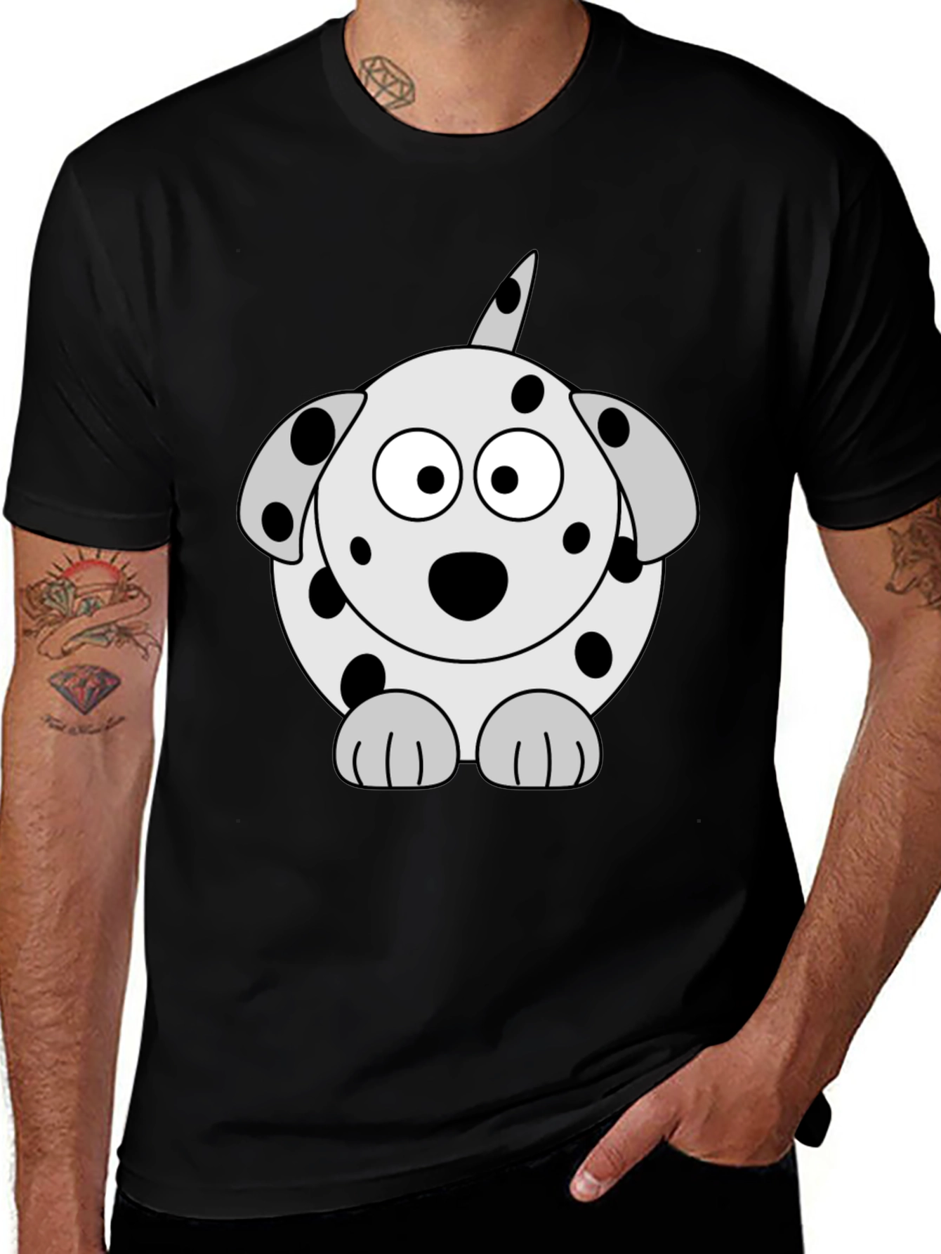 Variant 21 of Dog Cartoon Black T-Shirt