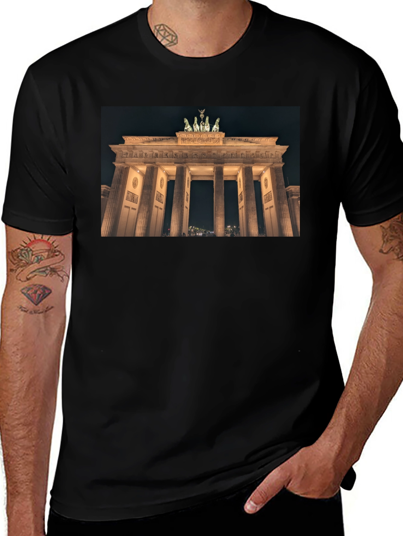 Variant 12 of Berlin Brandenburg Gate Black T-Shirt