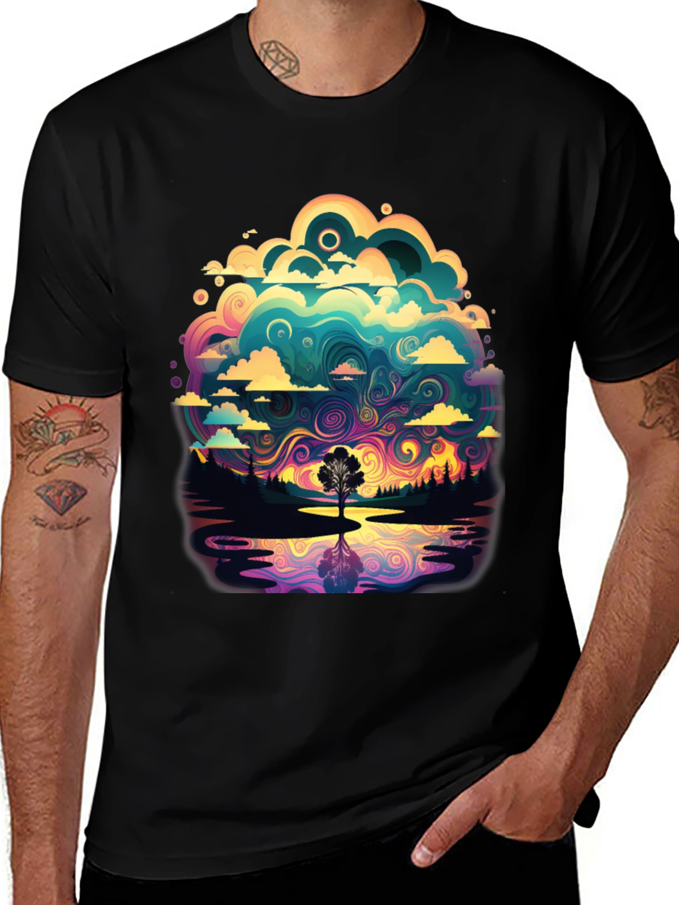 Variant 3 of Vivid Psychedelic Nature T-Shirt