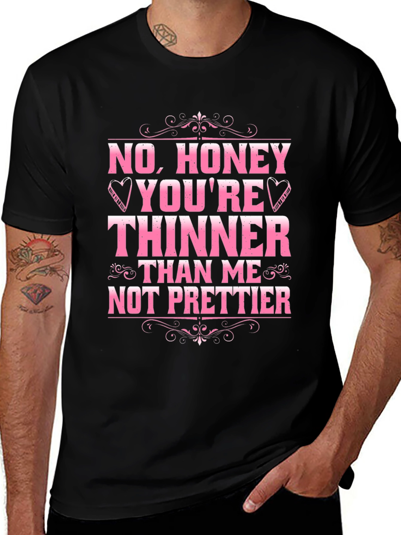 Variant 11 of Funny Thinner Not Prettier Graphic T-Shirt