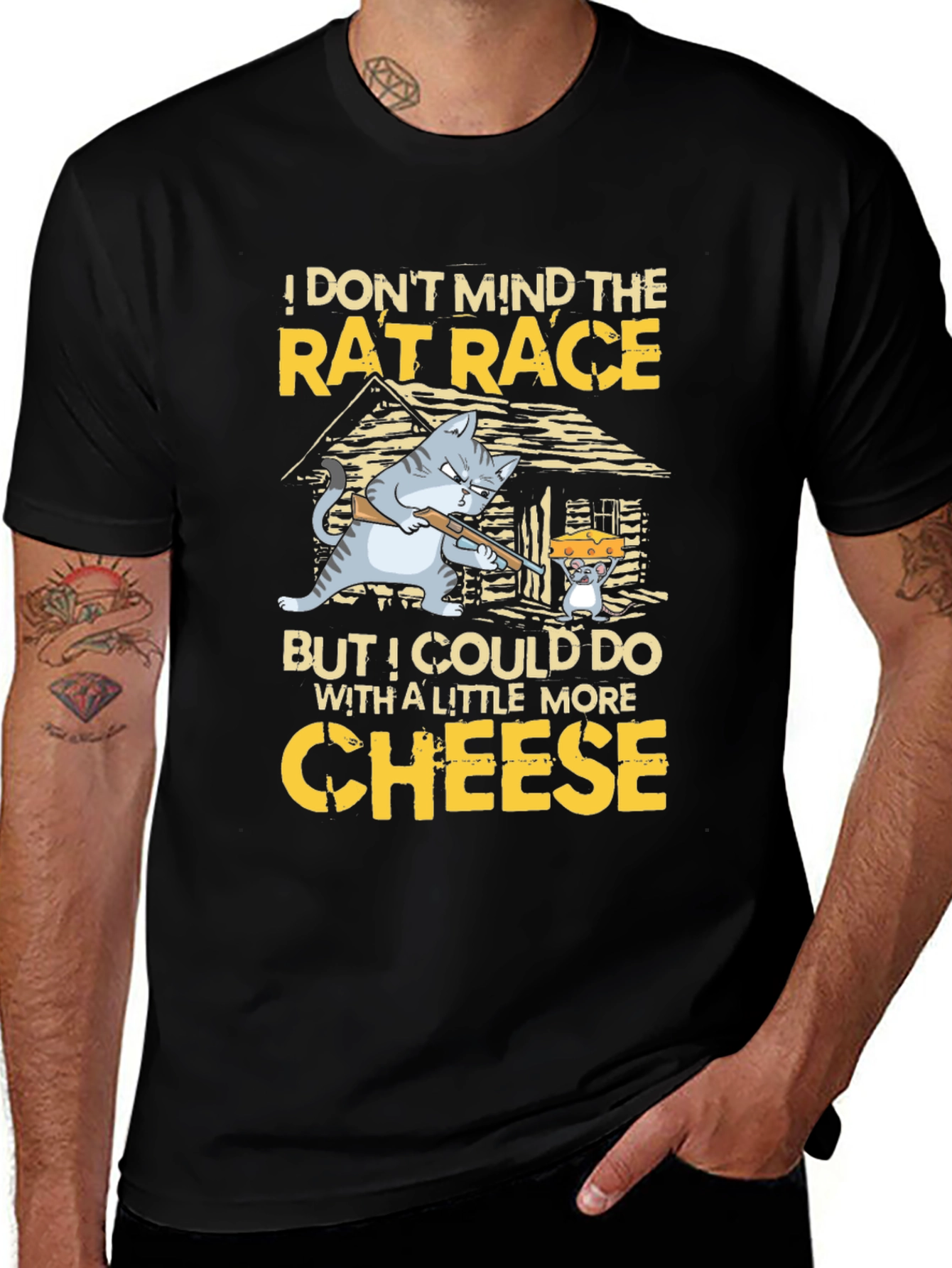 Variant 26 of Funny Rat Race & Cheese Graphic Tee