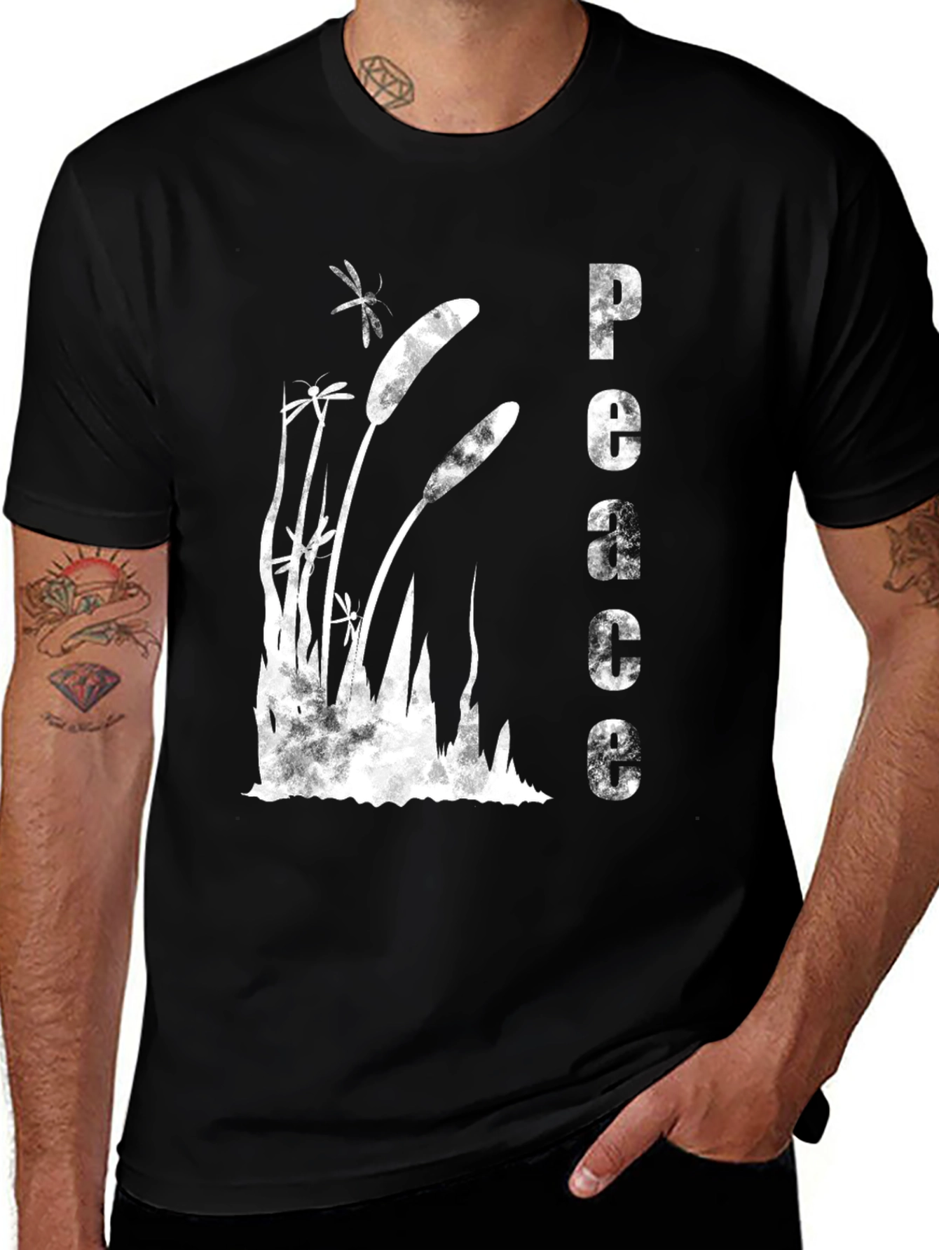 Peaceful Cattail Graphic T-Shirt