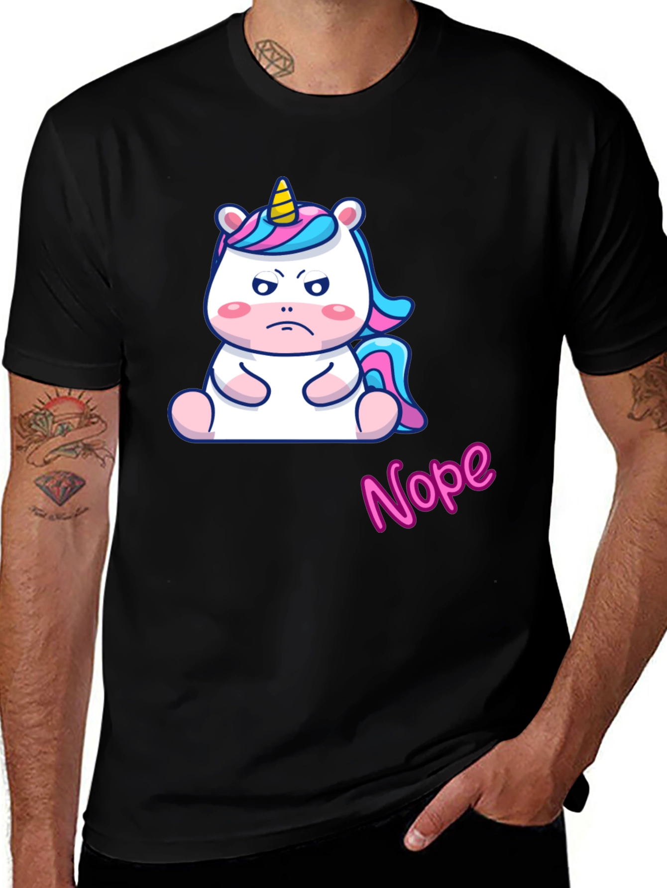 Variant 6 of Grumpy Unicorn Nope T-Shirt