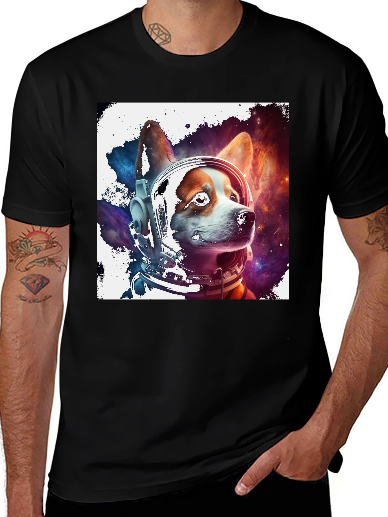 Variant 22 of Astronaut Dog Graphic T-Shirt - Space Pup Tee