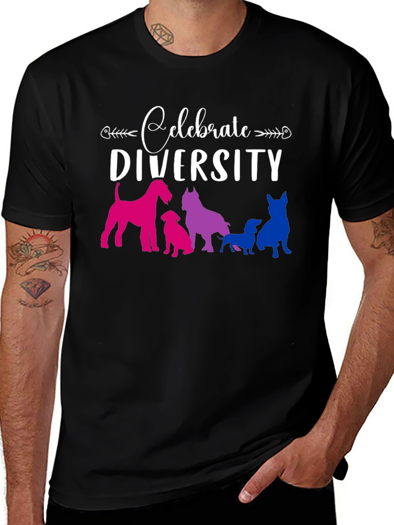 Variant 29 of Celebrate Diversity Dog Graphic Tee