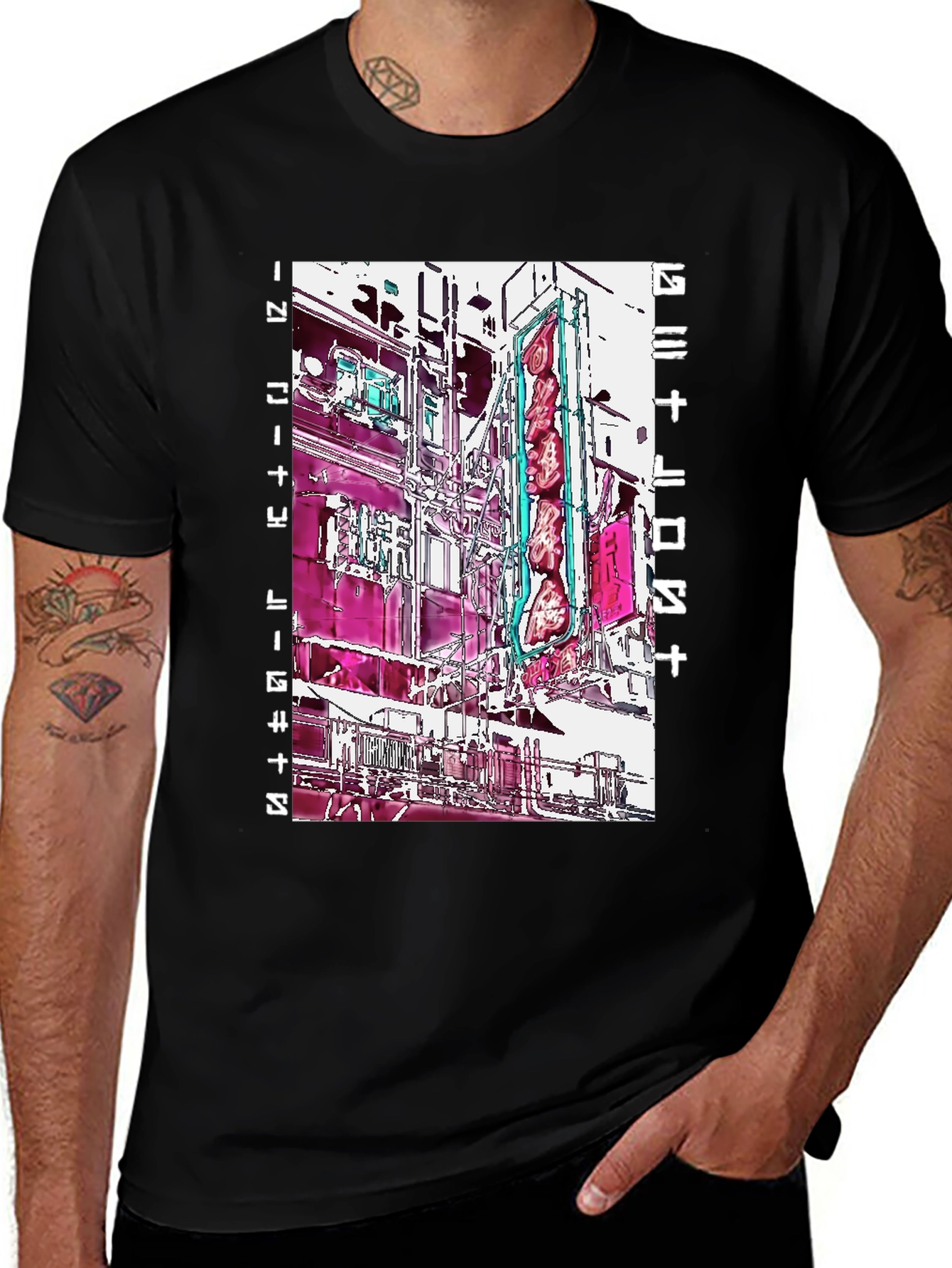 Variant 4 of Abstract Cityscape Graphic Tee - Modern Streetwear