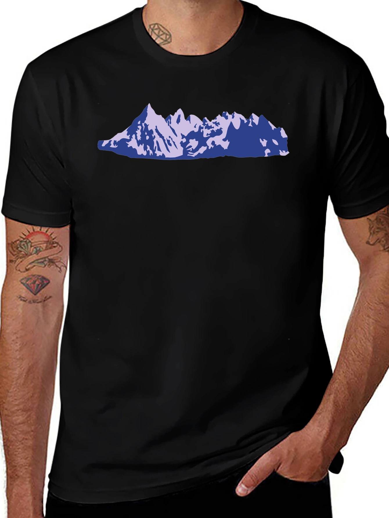 Variant 28 of Mountain Graphic Black T-Shirt