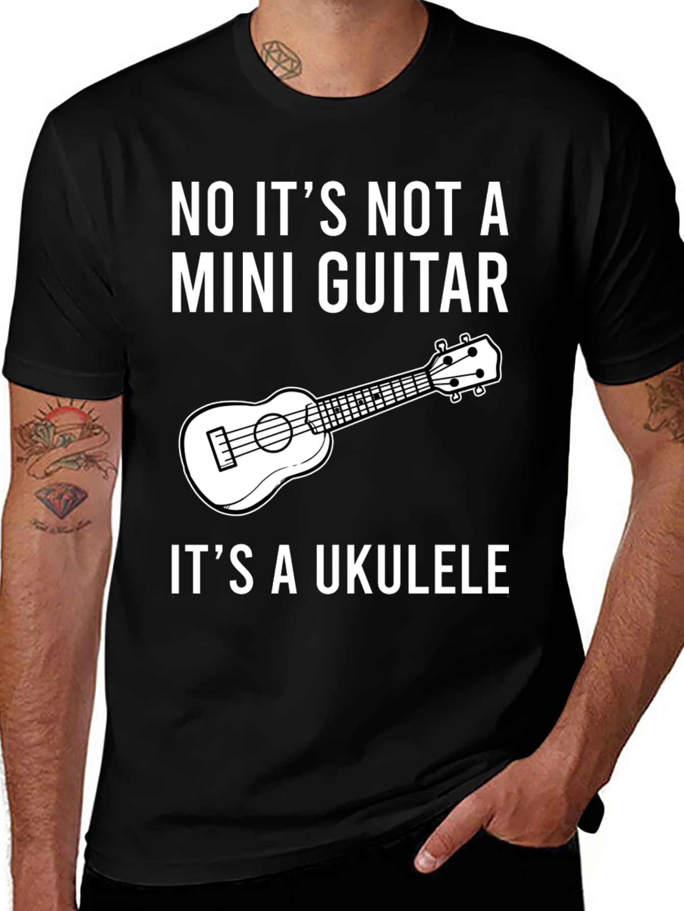 Variant 7 of Ukulele Humor T-Shirt: Not a Mini Guitar!