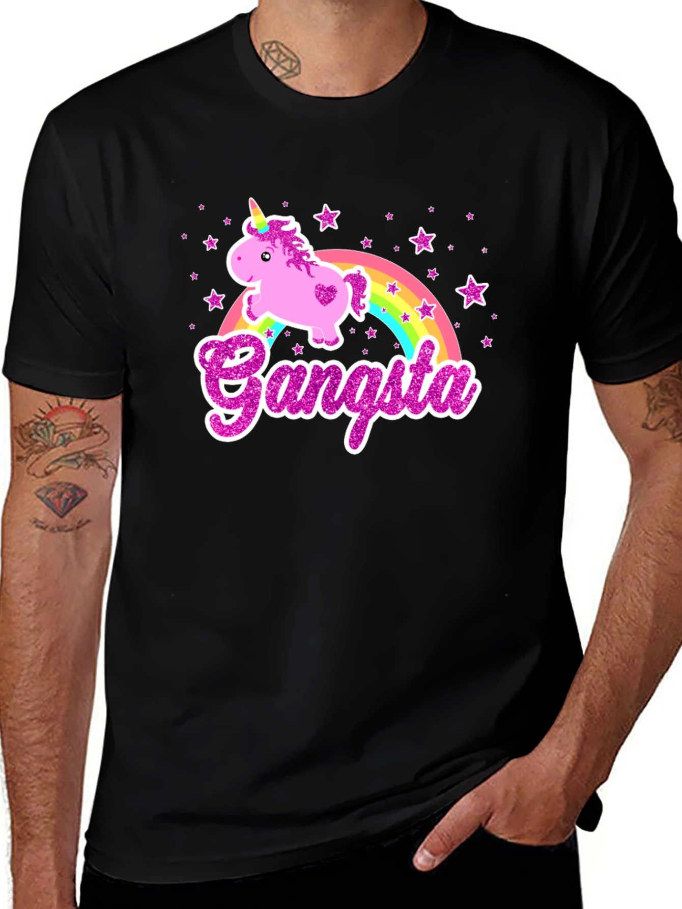 Unicorn Gangsta Tee - Trendy Graphic T-Shirt